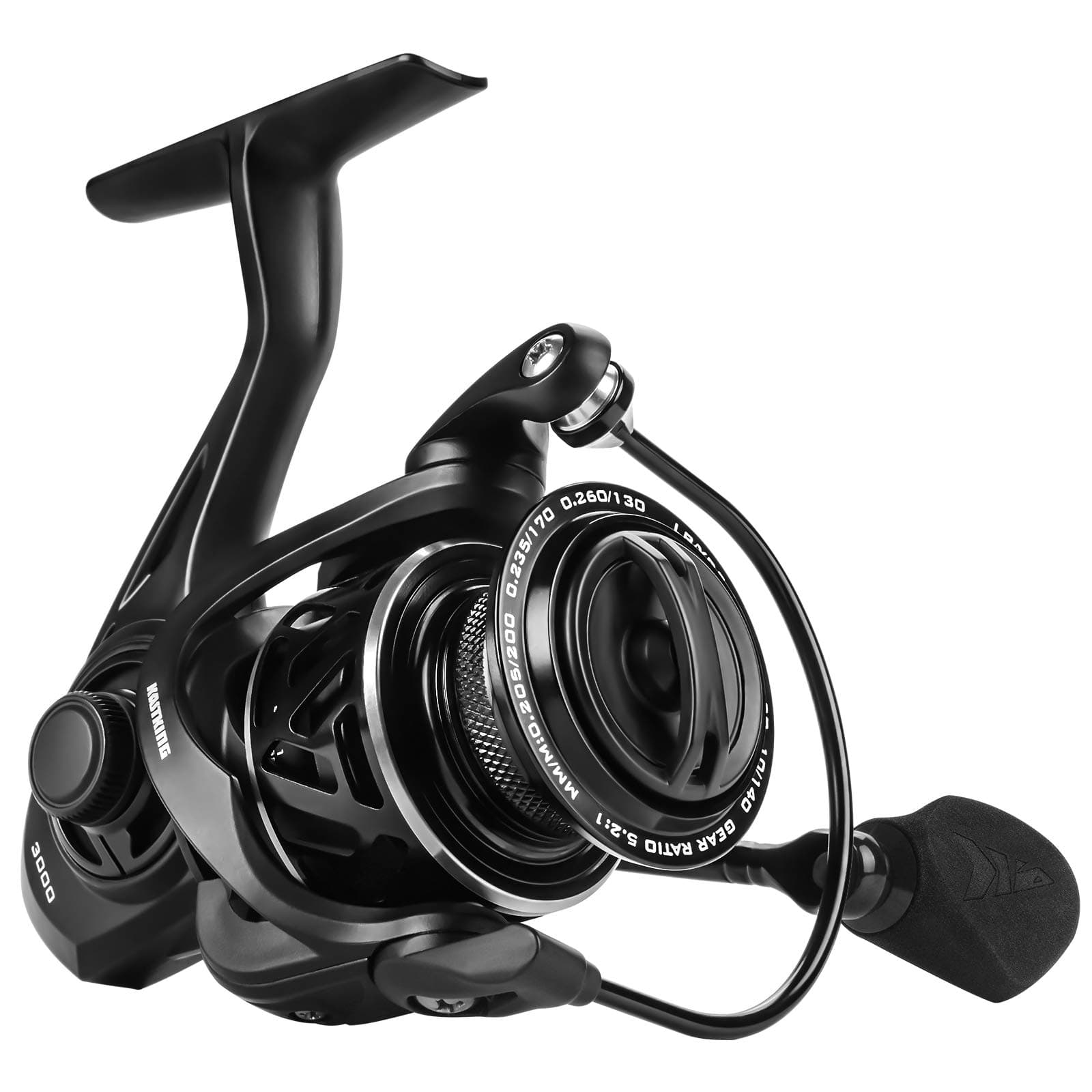 Zephyr Spinning Reel – Fresh and Saltwater Fishing Reel – 7+1 Stainless Steel Ball Bearings – Up to 22 Lbs Carbon Fiber Drag - Oversized Stainless Steel Main Shaft – Aluminum Spool