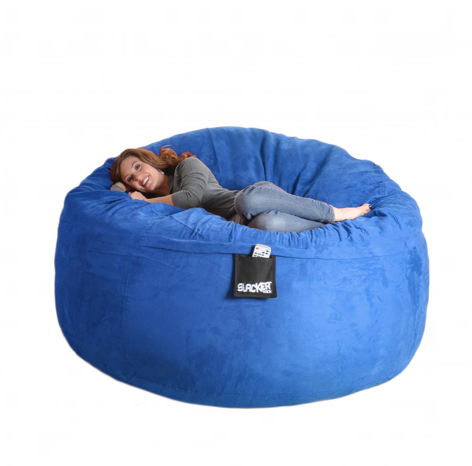 6-Feet Foam Microsuede Bean bag Chair, Large, Royal Blue