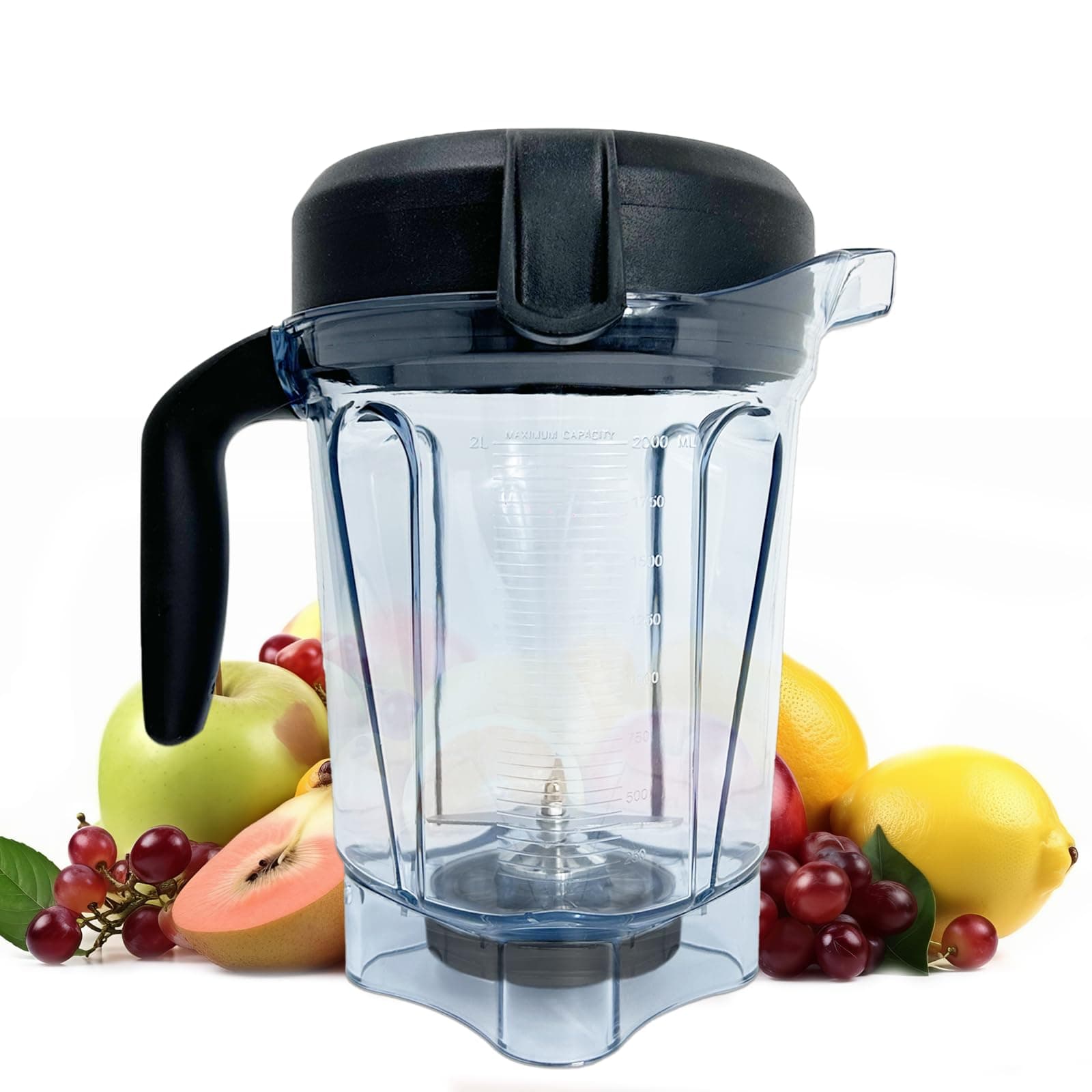 For Vitamix Blender Pitcher 64oz Low-Profile, Replacement for Vitamix 750 780 5200 5000 6300 Vm0101 7500 vm0102 vm0103 Vm0109 vm0197 E310 E320 Classic/Explorian/Commercial series etc Container Cup Jar