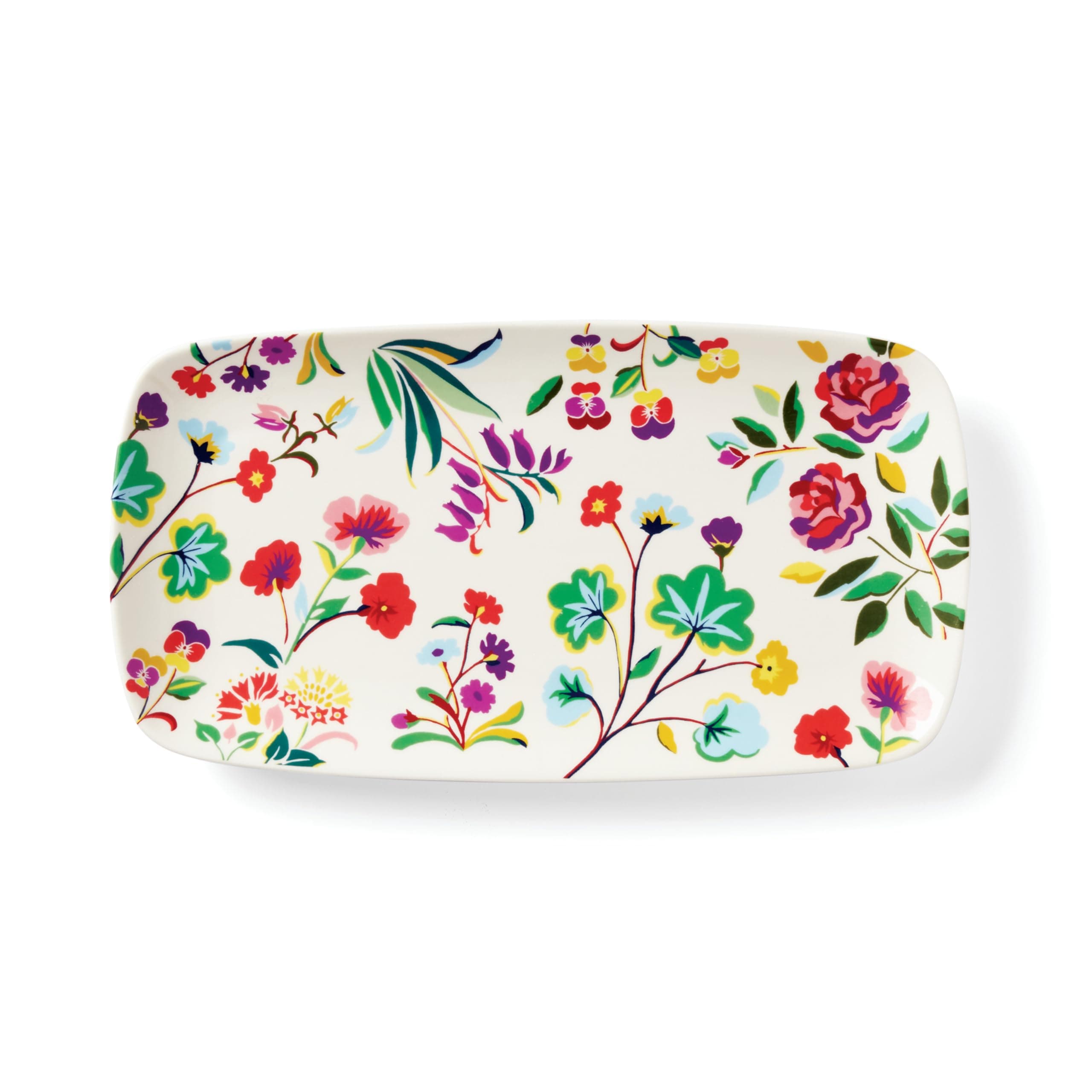 Garden Floral Hors D'Oeuvres Tray, one size, White