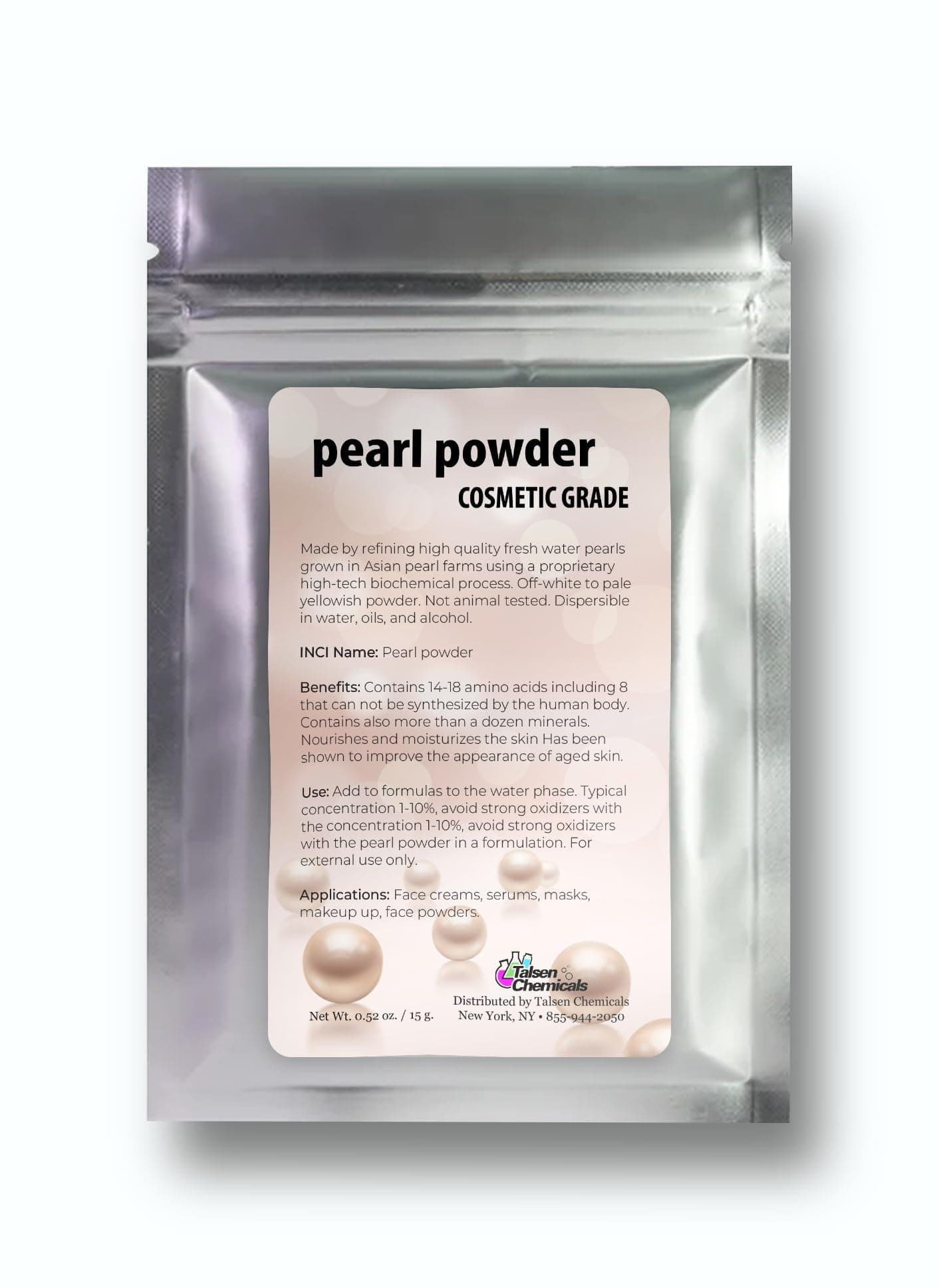 Pure Pearl Powder DIY Cosmetic Grade Pearl Powder For Face, Making Face Mask, Cream And Lotion (0.5 Ounce / 15 gram)