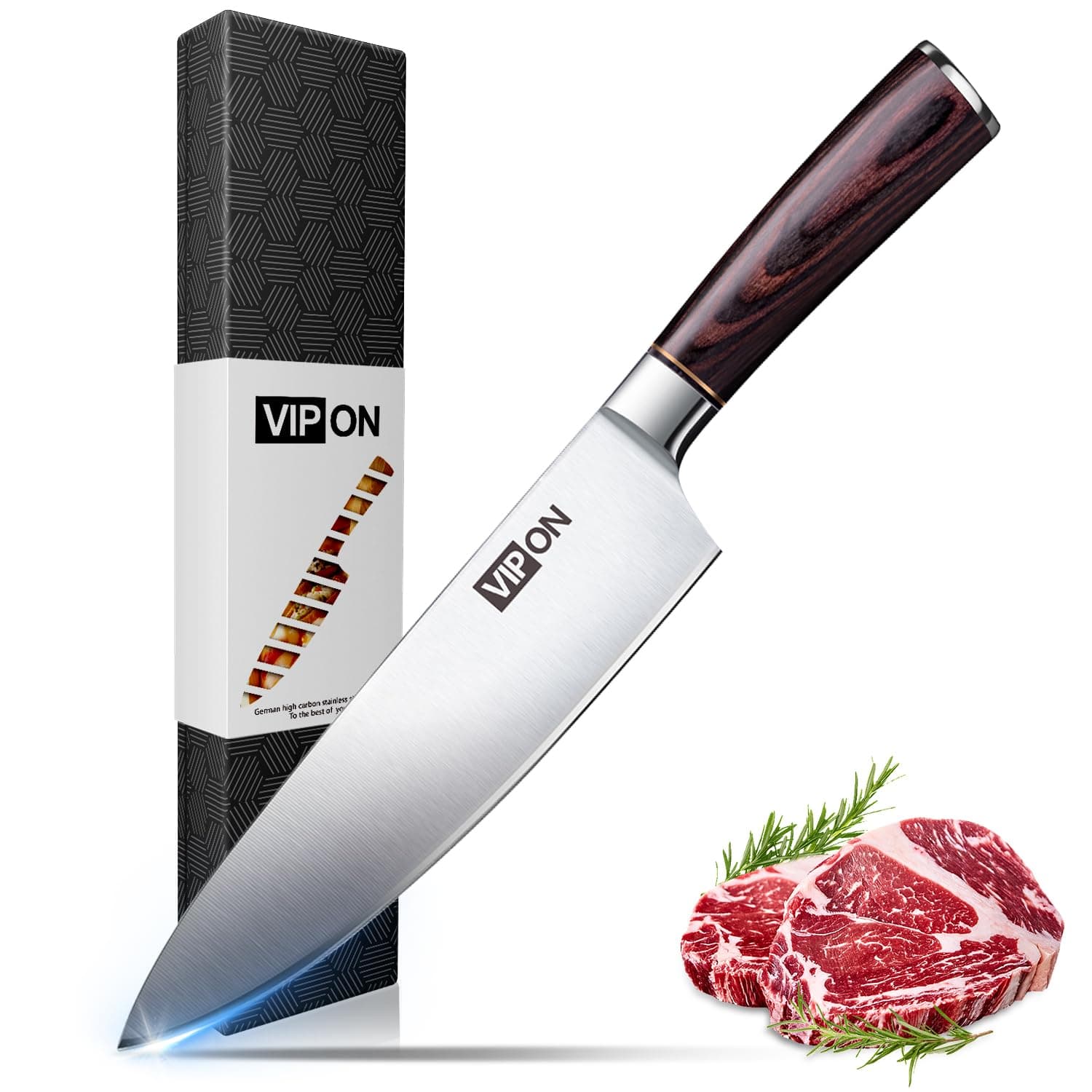 Chef Knife 8 inches Japanese Stainless Steel Gyutou Knife Professional Kitchen Knife with Ergonomic Handle