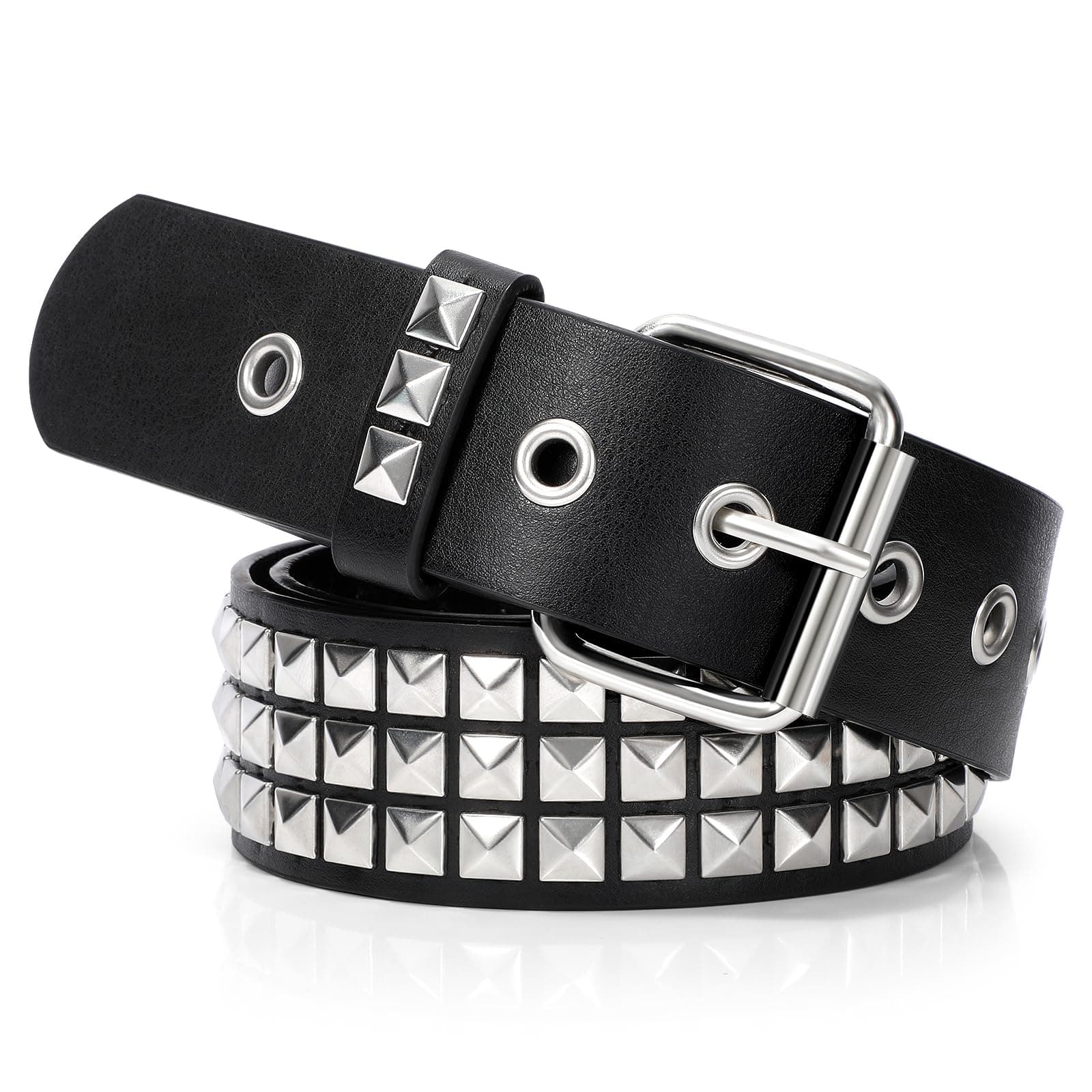 YA BELTStudded Belt for Women and Men Goth Metal Punk Belt Scene Style Cool Belts for Jeans