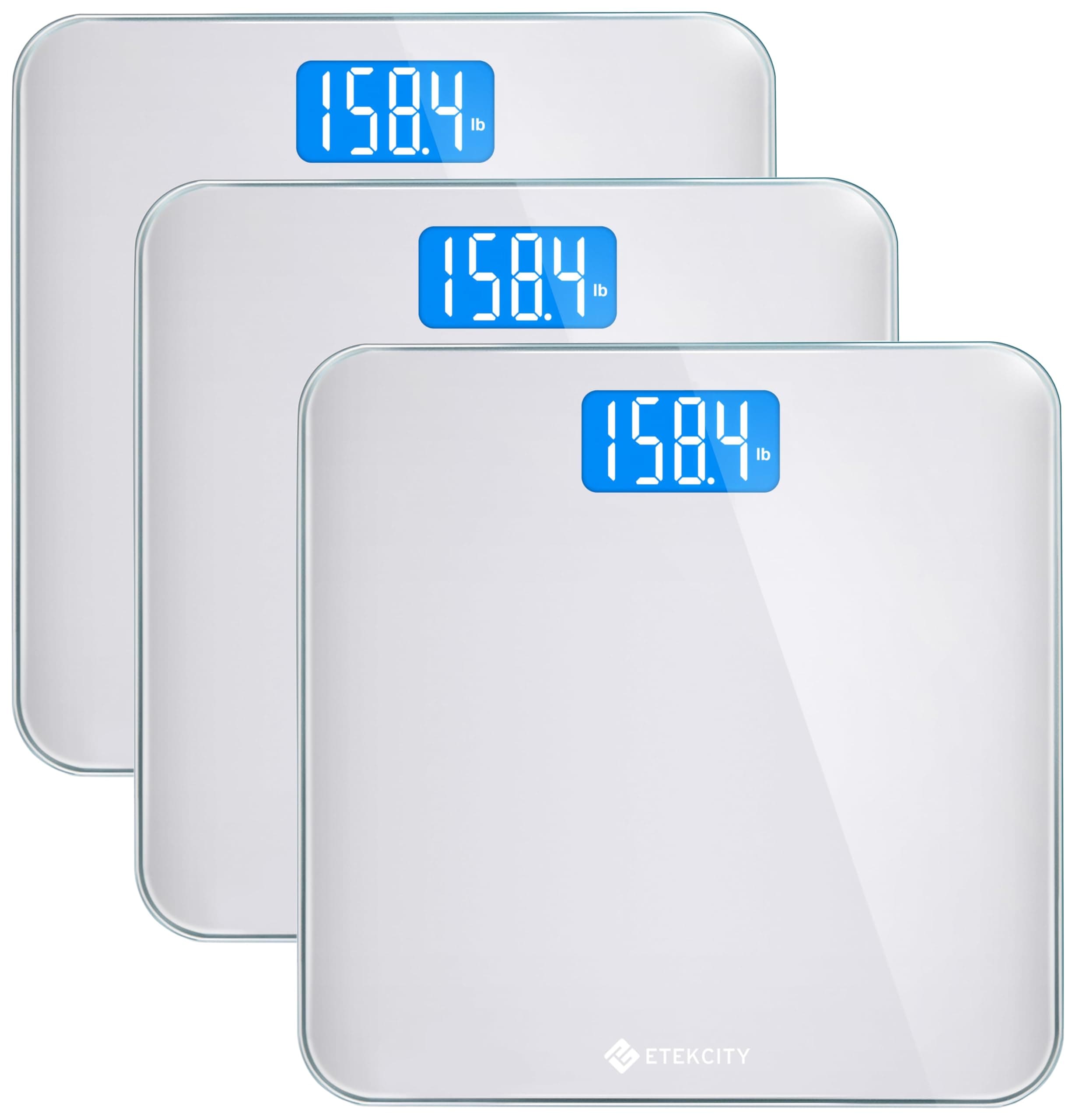 Etekcity Scale for Body Weight, Digital Bathroom Weighing Machine for People, Large and Easy-to-Read Backlight Display, Accurate with High Precision Measurements, Durable Tempered Glass, 400 lbs