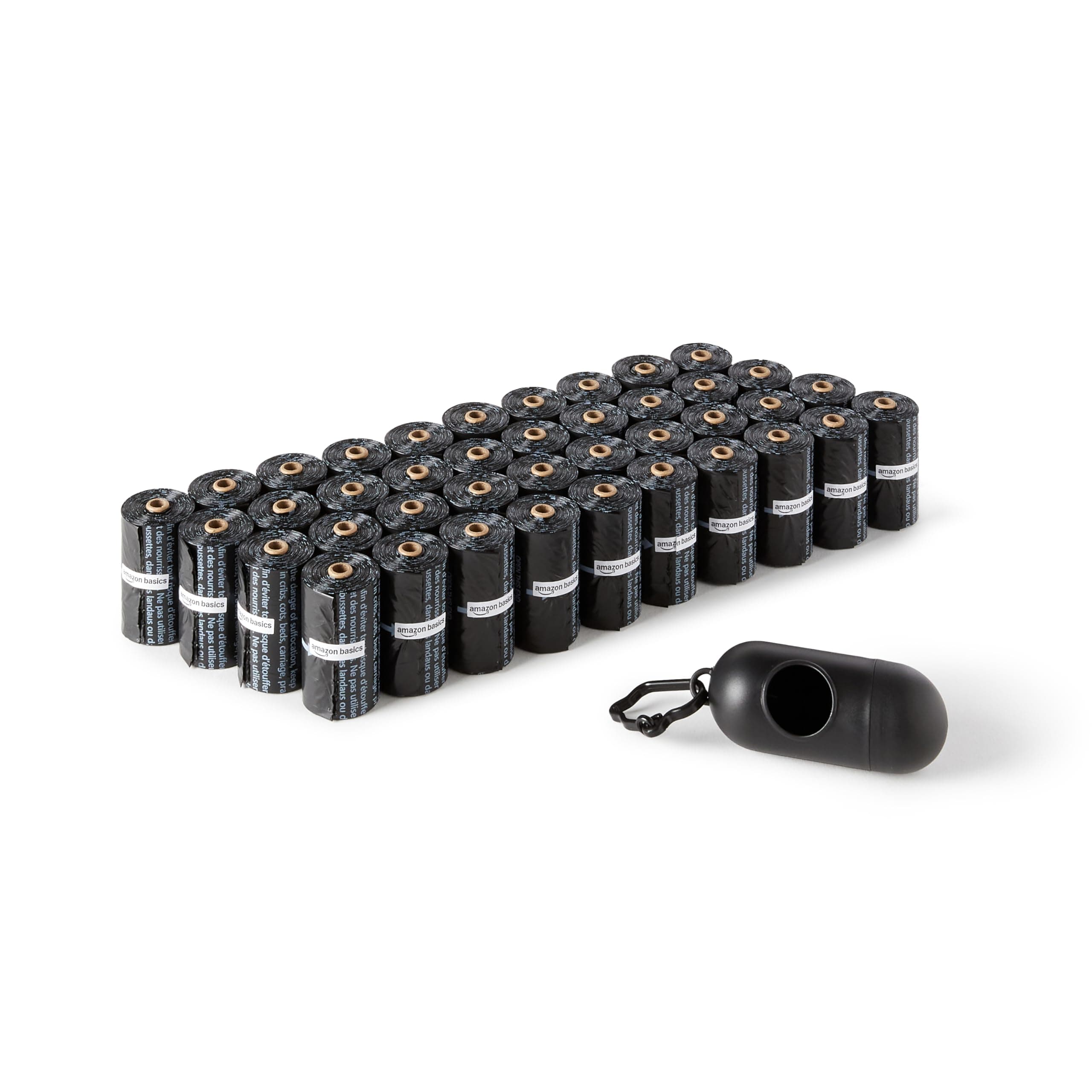 Amazon Basics Dog Poop/Waste Bags with Dispenser and Leash Clip, Unscented, 600 Bags (40 Packs of 15 Bag)