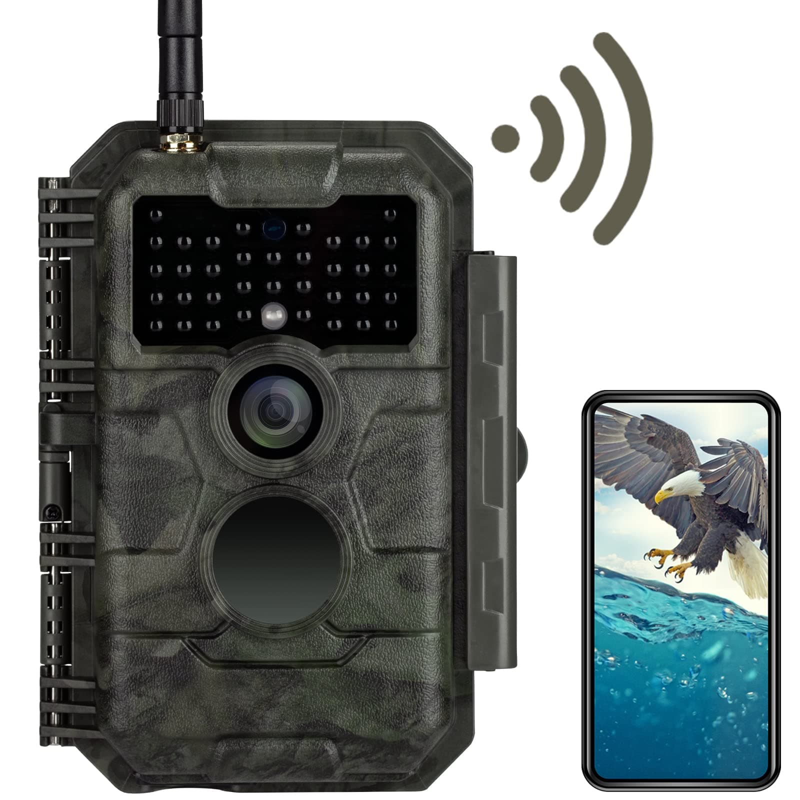 E6 WiFi Trail Camera (Non-Cellular), 48MP Photos, 1296P HD Video, App Control with Live View, 110° Wide-Angle, No-Glow Night Vision, Motion Activated