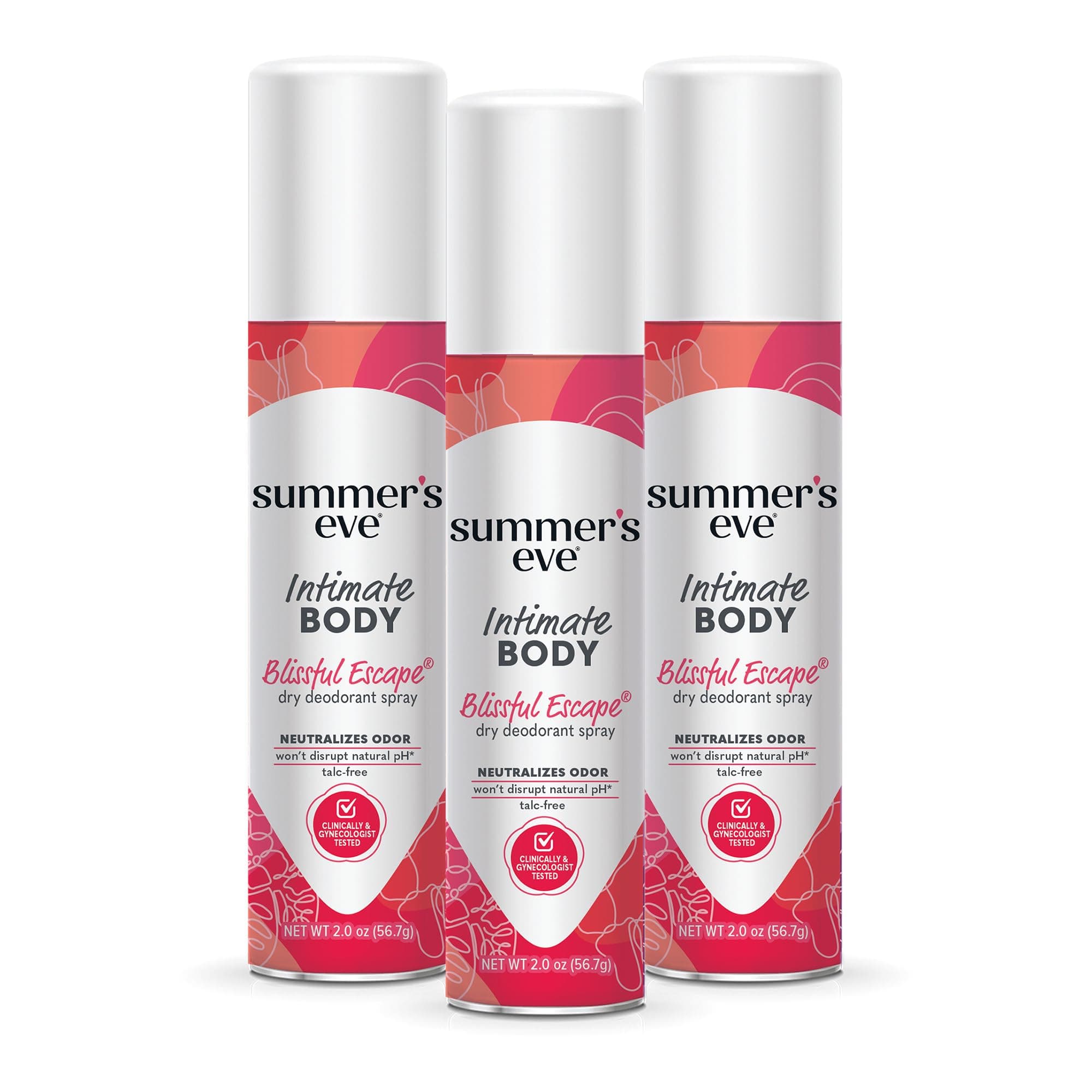 Summer's Eve Blissful Escape Daily Feminine Spray with Talc-Free, Odor-Neutralizing and Moisture-Absorbing Formula, 2 Oz, Pack of 3