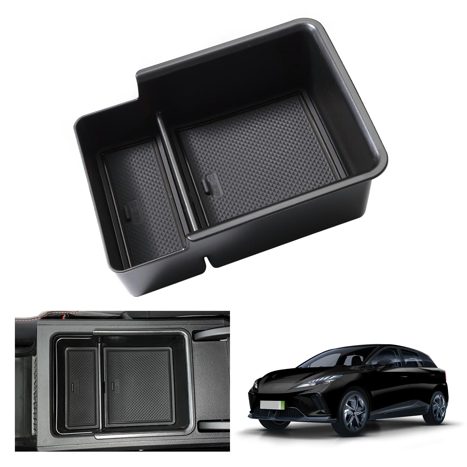 GAFAT MG 4 EV MG4 Electric 2022 2023 2024 Centre Console Storage Box, For UK RHD MG 4 From 2022- Armrest Organiser Tray Glove Box, MG4 EV Accessories (Black)
