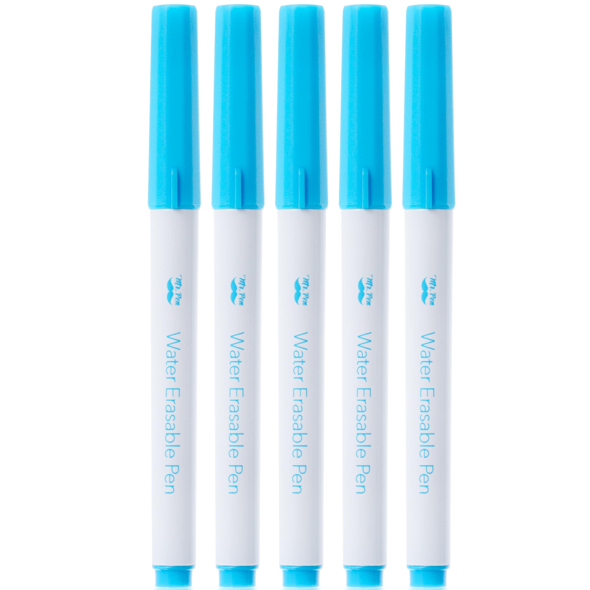 Mr.Pen- Fabric Markers for Sewing, 5 Pack, Blue, Erasable, Water Soluble, Washable