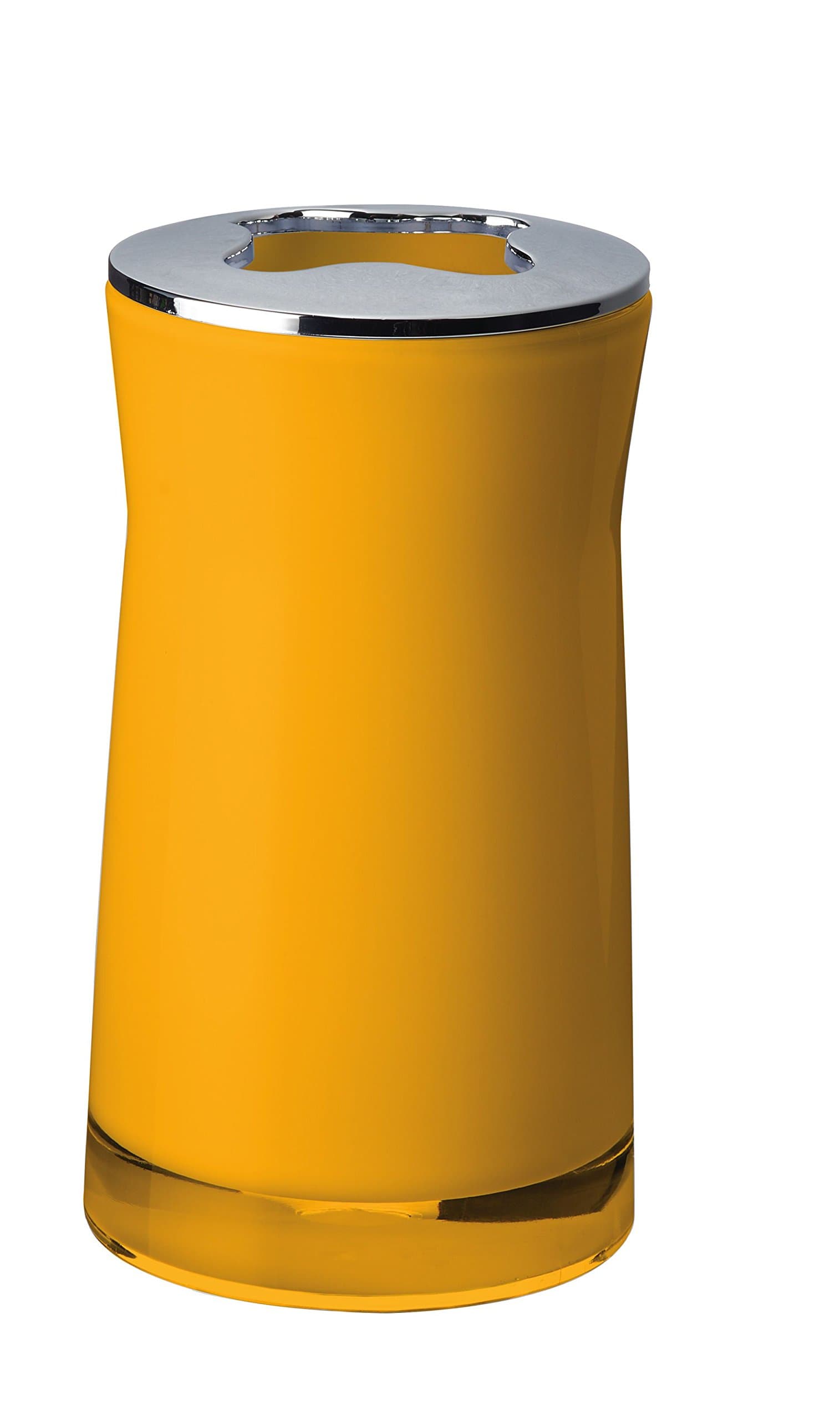 Ridder Toothbrush Holder Disco, Acryl, Yellow, 6.5 x 6.5 x 12.4 cm