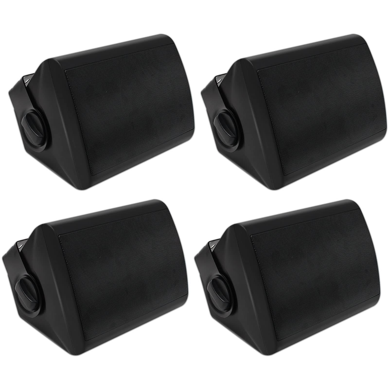 5.25 Inches 600 Watts Passive Indoor Outdoor Speakers Wired Waterproof,Wall Mount Speakers with Loud Volume Suitable for Patio,Garden Home Theater,Black (2 Pairs)