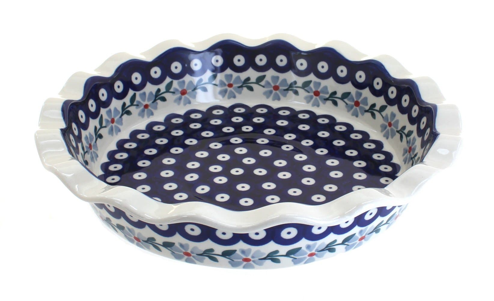 Blue Rose Polish Pottery Blue Violet Pie Plate