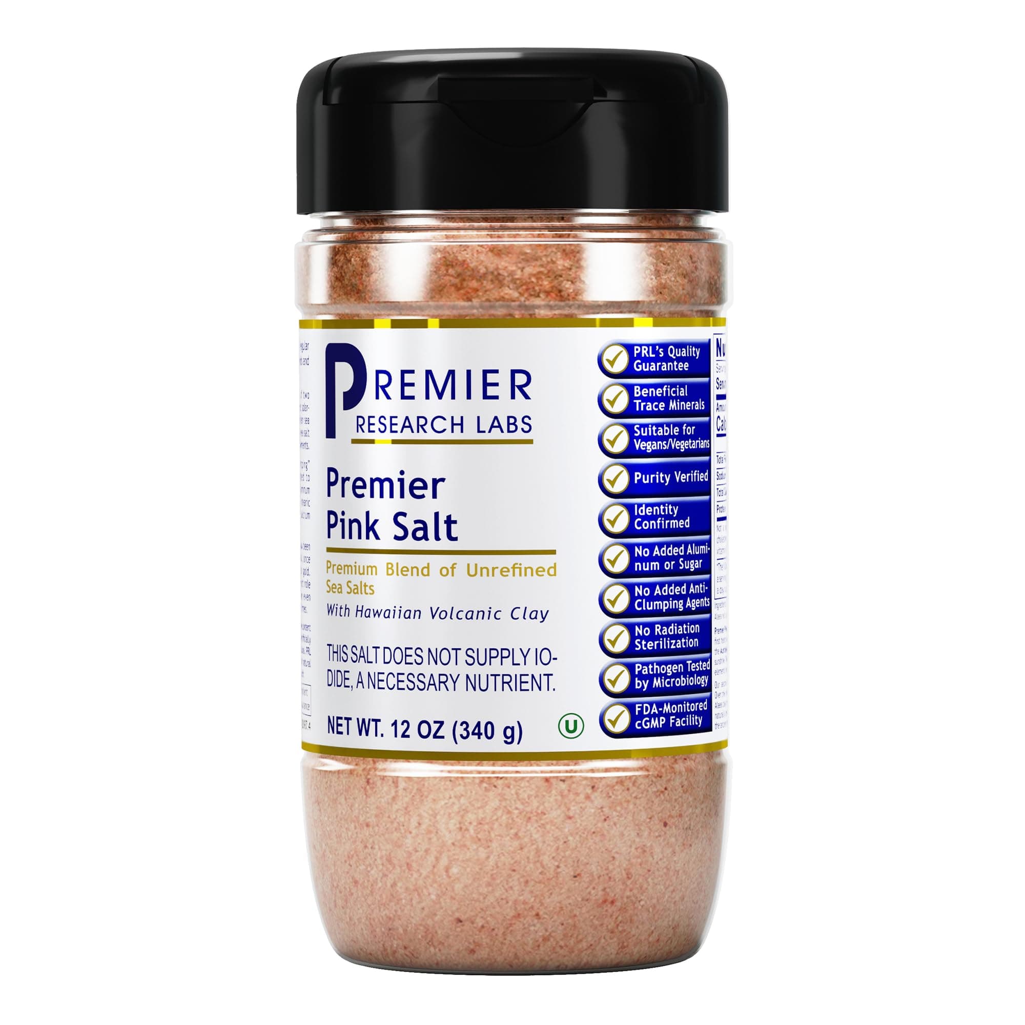 Premier Pink Salt, 12 Ounce, A Premium Blend of Unrefined Sea Salts for Everyday Use, Does Not Include Anti-Clumping Agents or Additives