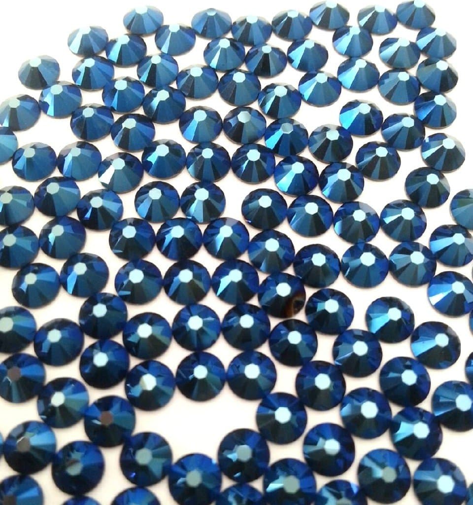 Metallic Blue Crystal Rhinestones Flatback 144 Swarovski 3.8mm 16ss ss16