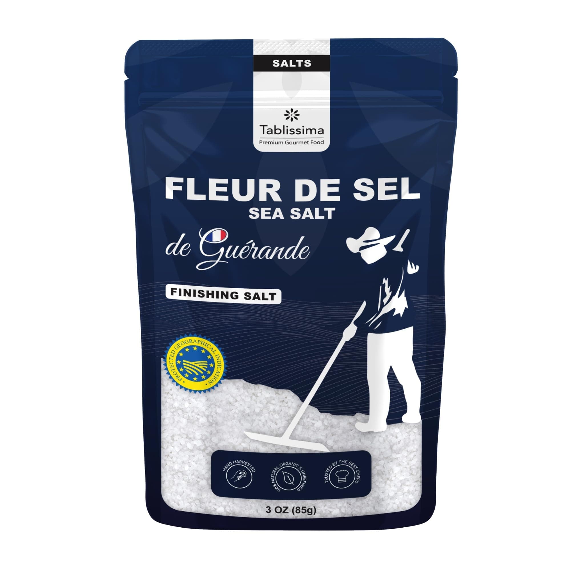 Fleur de Sel from Guerande - Premium Salt from France - Hand Harvested - 100% Natural - Trusted by the best Chefs - 3 Oz. (85 Grams)…