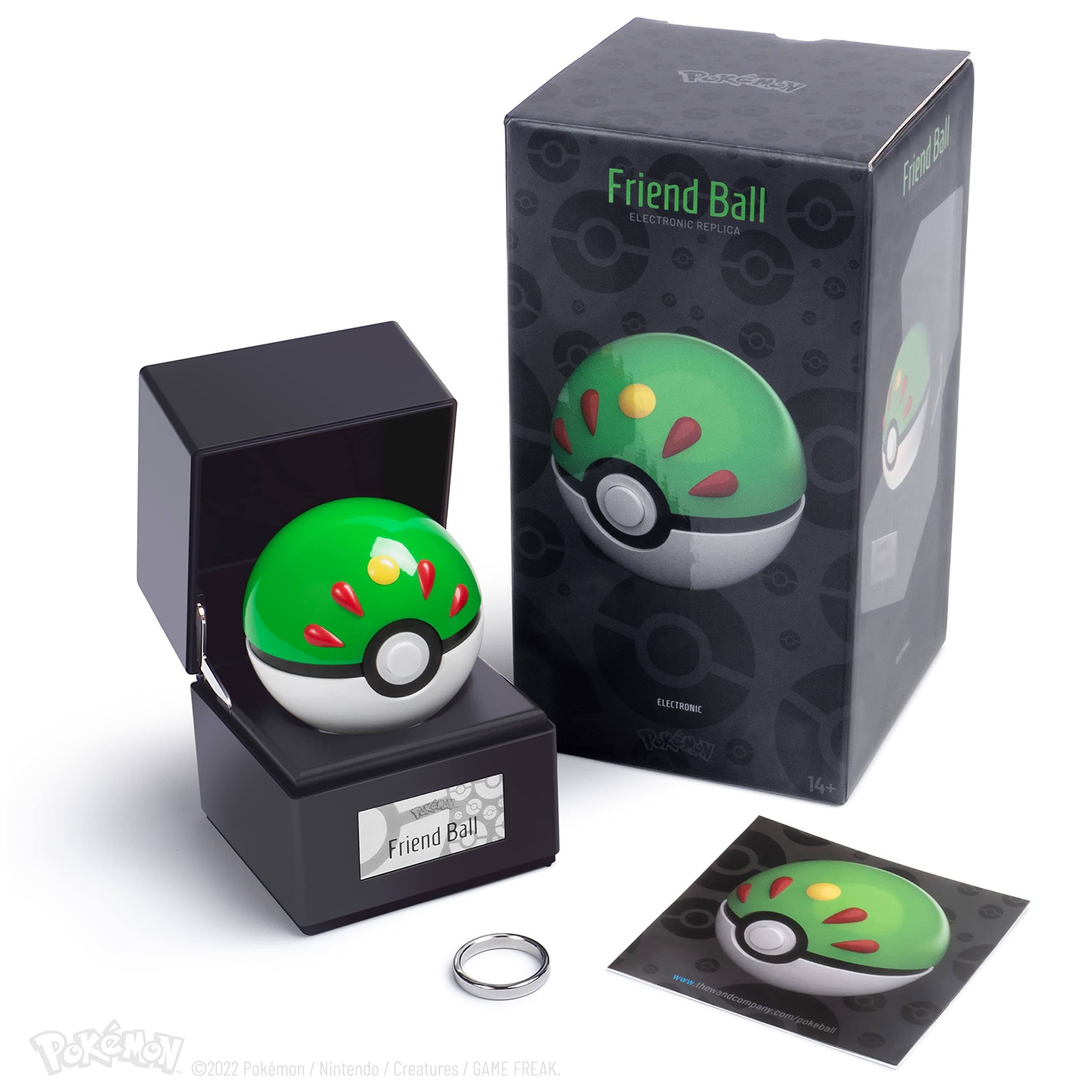 The Wand Company Original Poké Ball Authentic Replica - Realistic, Electronic, Die-Cast Poké Ball with Display Case Light Features – Officially Licensed by Pokémon