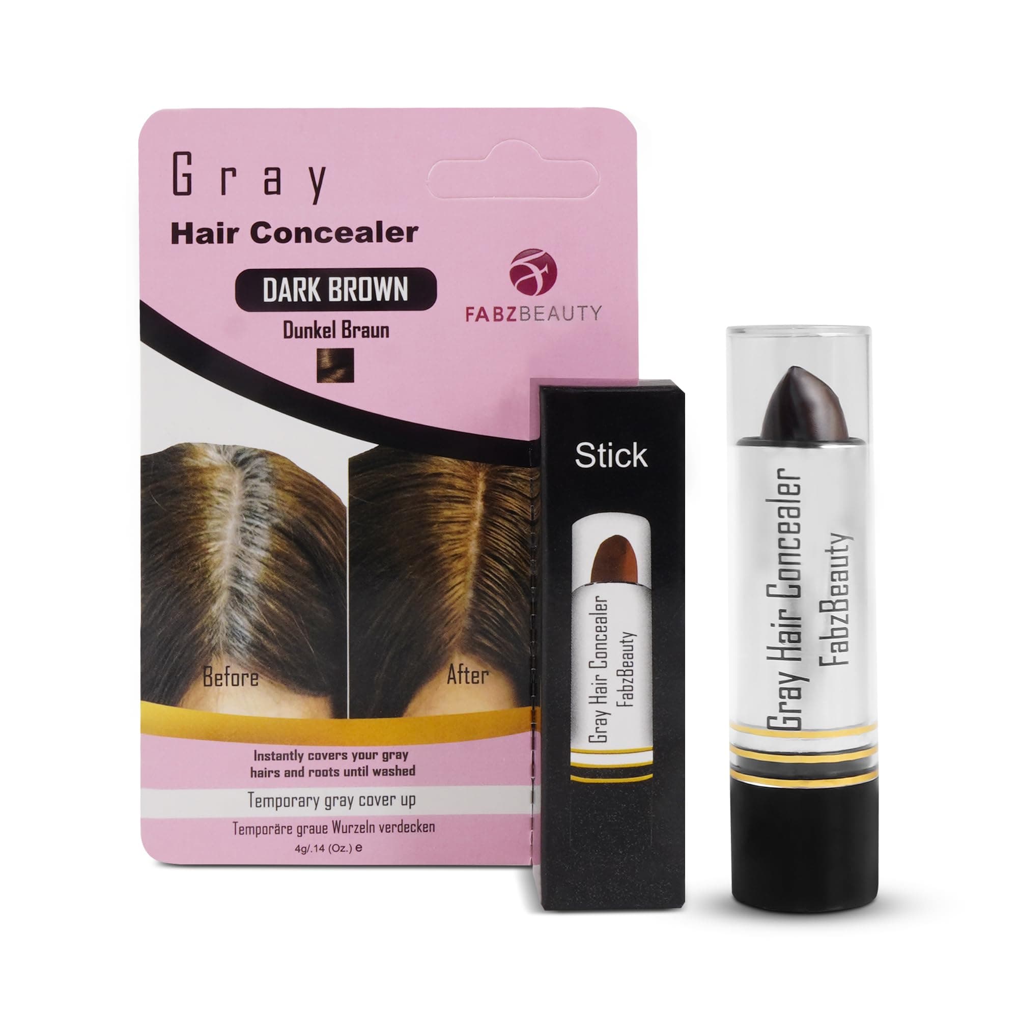 Root Touch Up Stick for Women & Men | Easy Hair Root Colour Touch Up for Grey Coverage, Long-Lasting Hair Colour with Magic Retouch, Natural & Quick Application (Dark Brown)