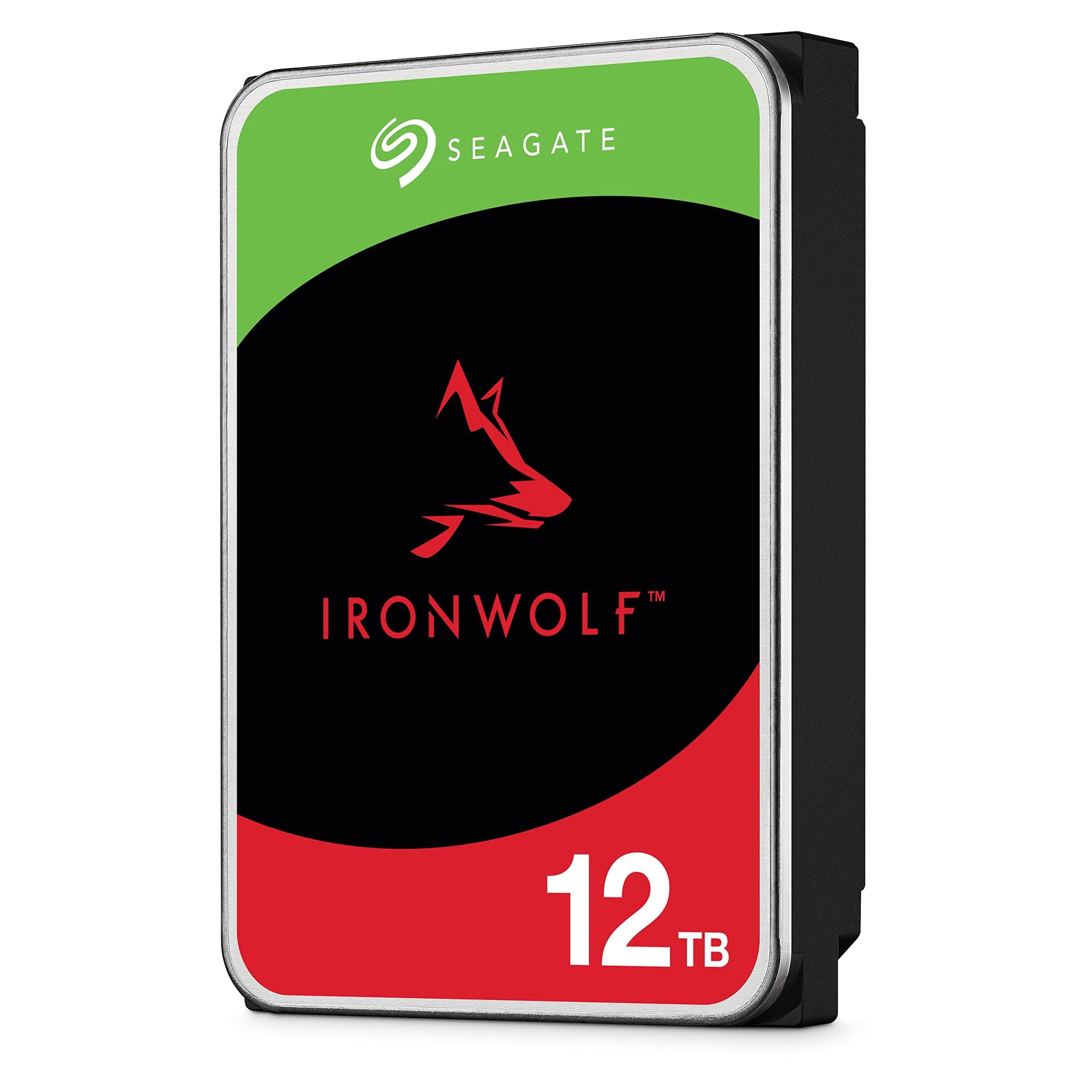IronWolf, 12 TB, NAS, Internal Hard Drive, CMR, 3.5 Inch, SATA, 6GB/s, 5,400 RPM, 256MB Cache, for RAID Network Attached Storage, 3 year Rescue Services (ST12000VN0007)