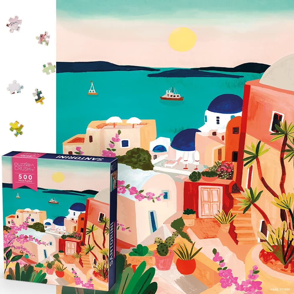 500 Piece Puzzles for Adults - Jigsaw Puzzles 500 Pieces - 500 Piece Puzzle - Santorini - Greek Island - Beautiful and Modern Landscape Jigsaw Puzzles for Adults, Teens and Families
