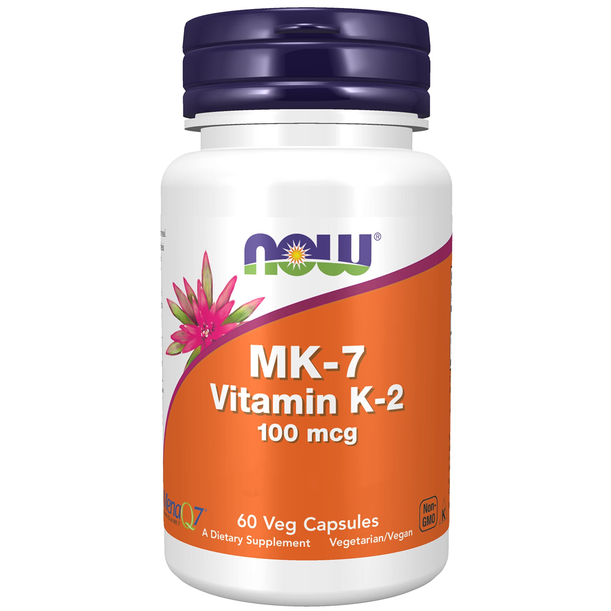 Foods, Vitamin K2 MK-7, 100mcg, All-Trans, 60 Vegan Capsules, Lab-Tested, Gluten Free, Soy Free, Vegetarian, Non-GMO