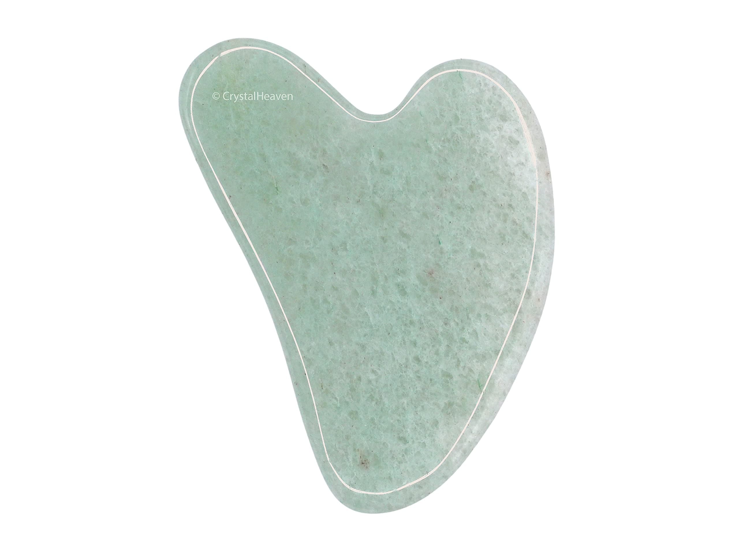 Light Green Aventurine Gua Sha Stone Face Massager - Super Smoothed Original Healing Gemstone Guasha Tool for Face Eye Neck