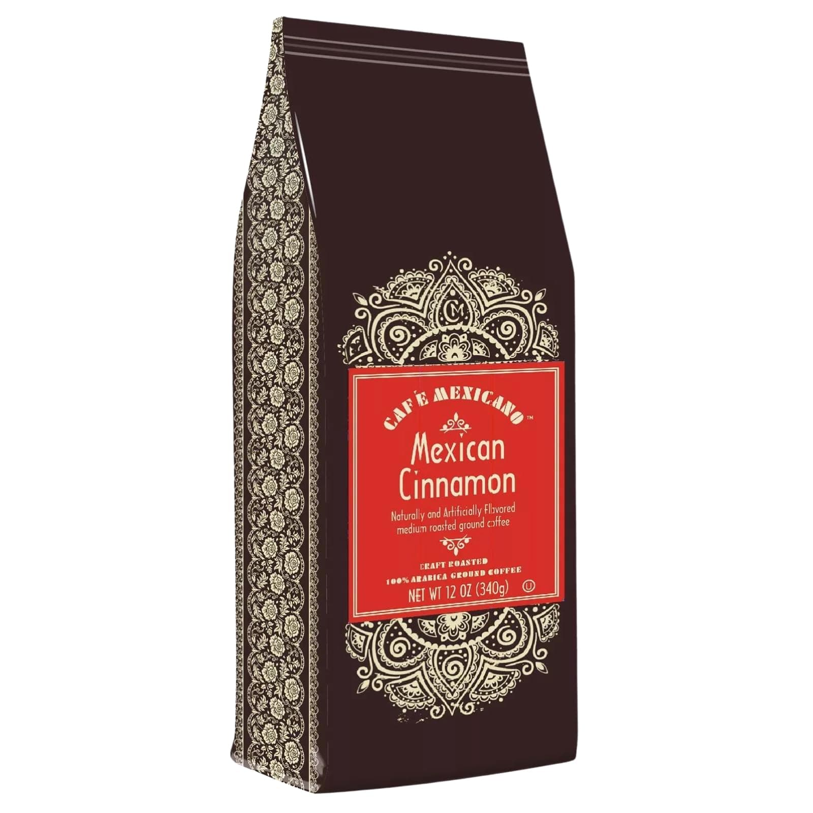 Cafe Mexicano Café Mexicano Coffee, Mexican Cinnamon Flavored, 100% Arabica Craft Roasted Ground Coffee - 12 Ounce