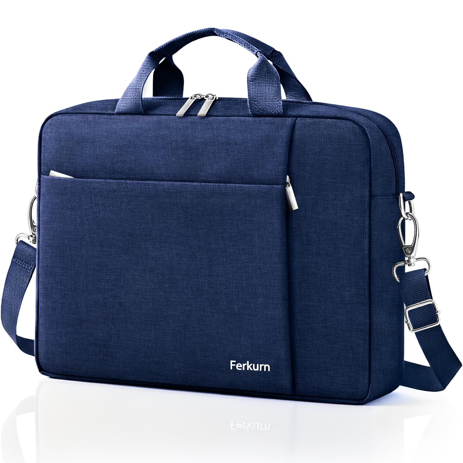 Ferkurn Laptop Bag Case for Women Men Computer Bag Compatible with HP Envy Pavilion Omen/LG Gram/MSI/Dell Inspiron XPS/Lenovo/Acer, Shoulder Strap Carrying Messenger Briefcase, Blue, 15.6 16 Inch