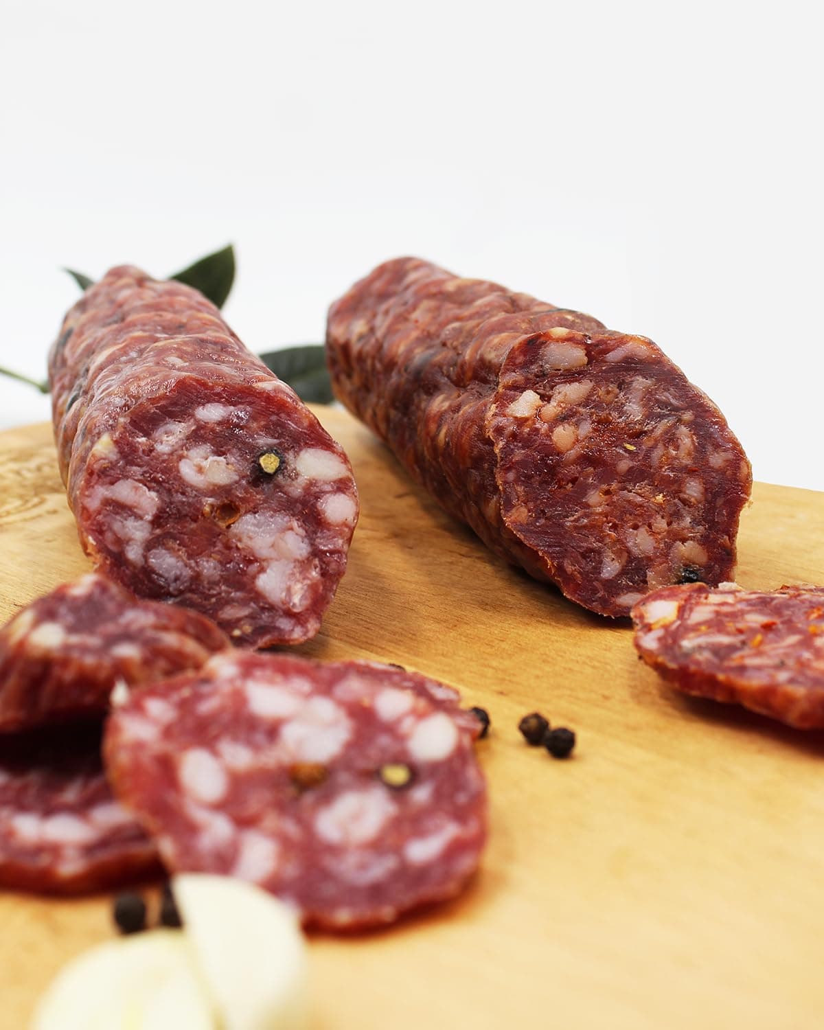 Fortuna's Hot Soppresata - Dry Cured Natural 12-14 oz salami stick - NITRATE & GLUTEN FREE - 100% Lean Natural Pork with whole peppercorns & hint of garlic - Made in USA for Authentic Italian Flavor!
