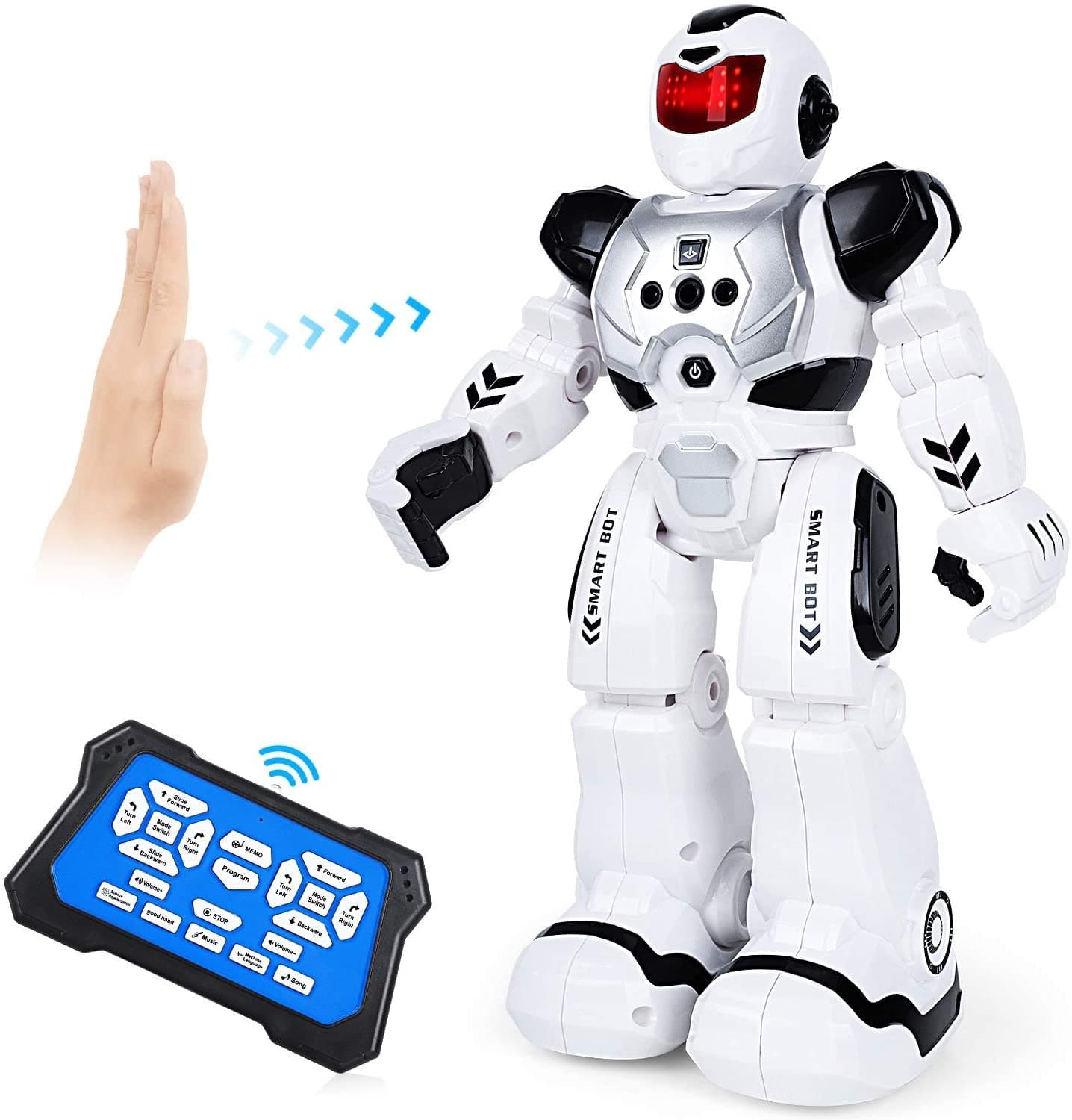 Xtrem Bots Guardian Bot With Motion Sensor Programmable Remote Action Robot Toy - Red White