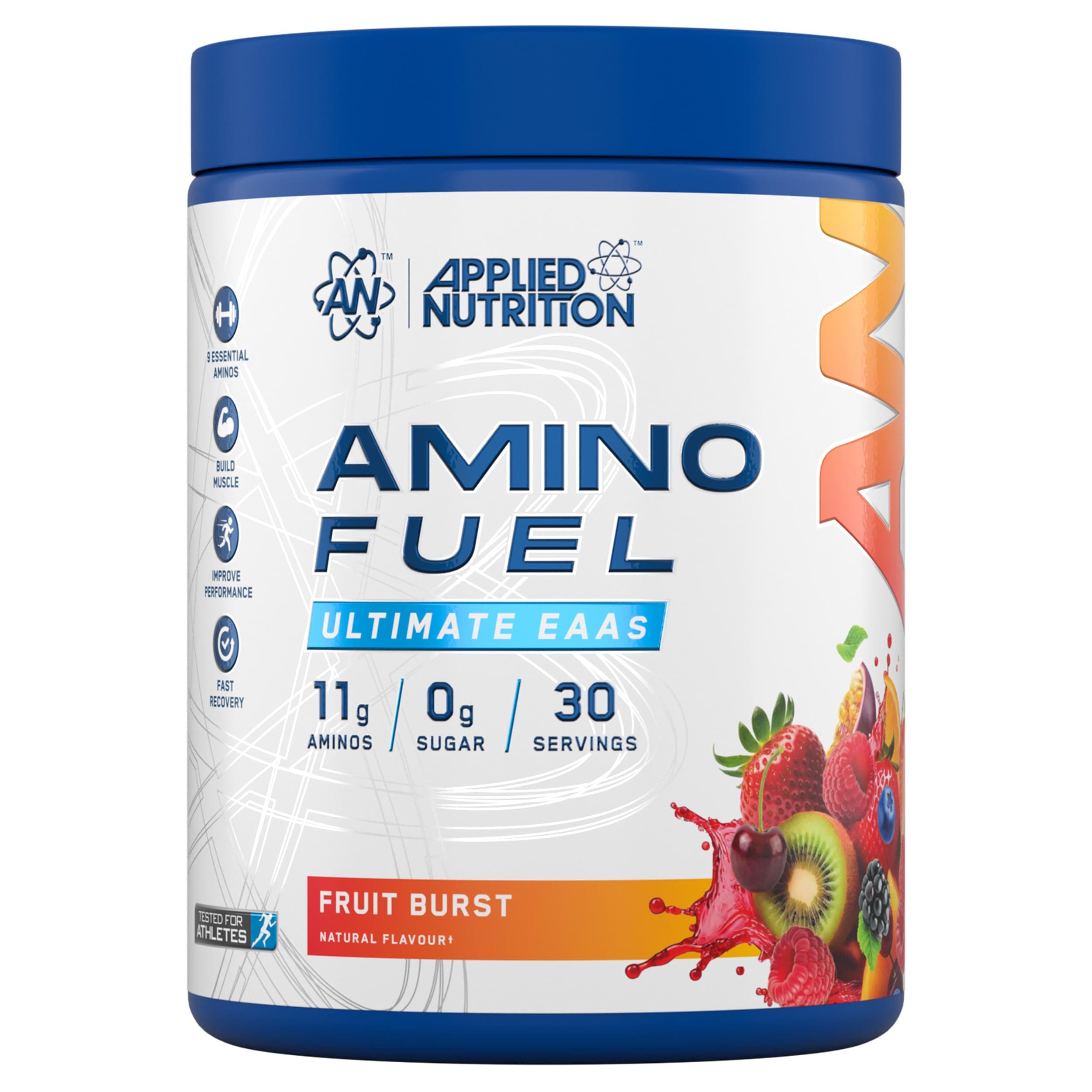 Amino Fuel - Amino Acids Supplement, EAA Essential Amino Acids Powder, Muscle Fuel & Recovery (390g - 30 Servings) (Fruit Burst) (New)