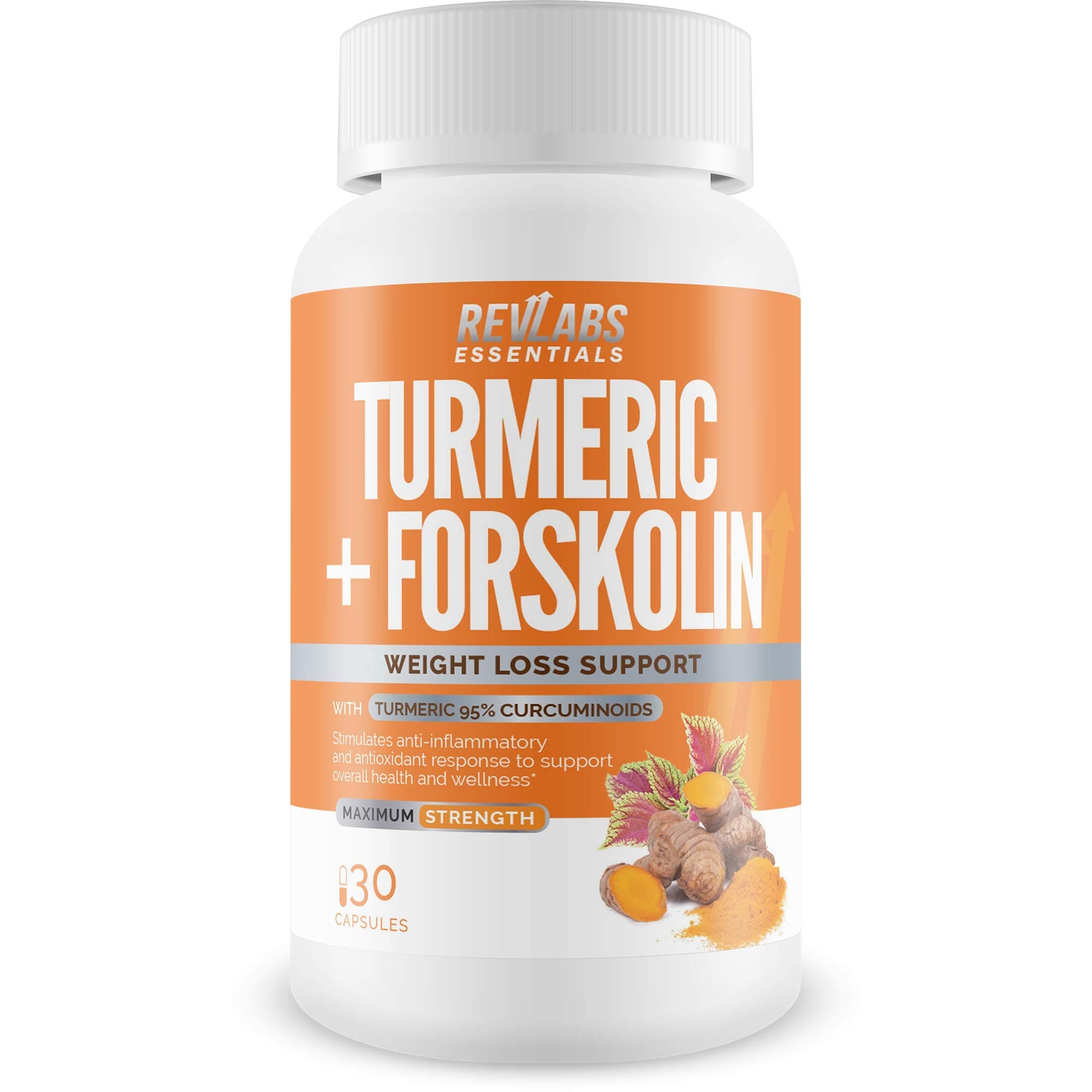 Turmeric Plus Forskolin - Turmeric Curcumin 95% with Bioperine Black Pepper Extract for Maximum Absorption. Anti-Oxidant and Anti-Inflamatory for Joint Pain Relief and Weight Support.