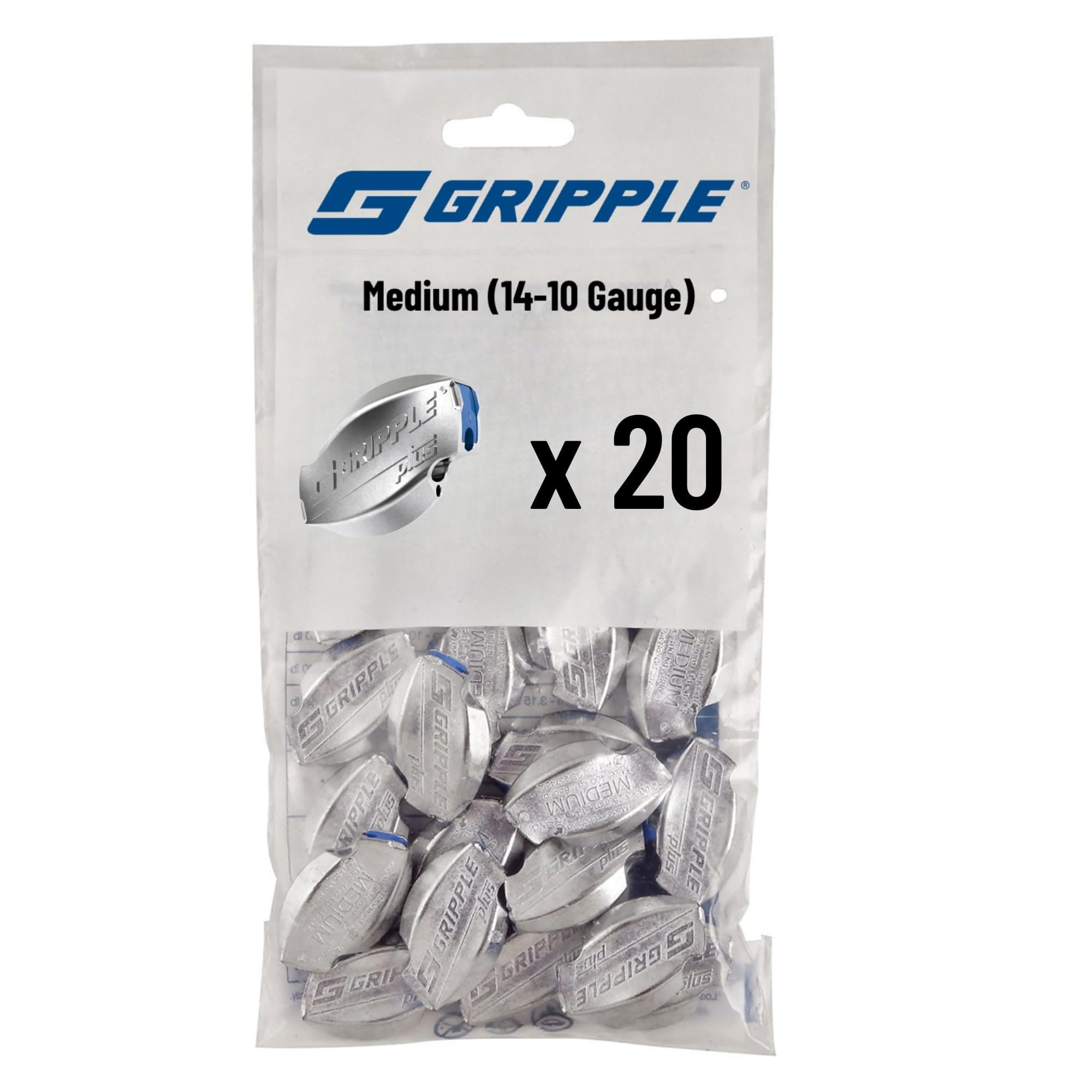 Gripple Plus Medium 20 Pack | Wire Joiner | Wire Tensioner | Works with 10-14 Gauge Wire & 15.5 Gauge Barbed Wire