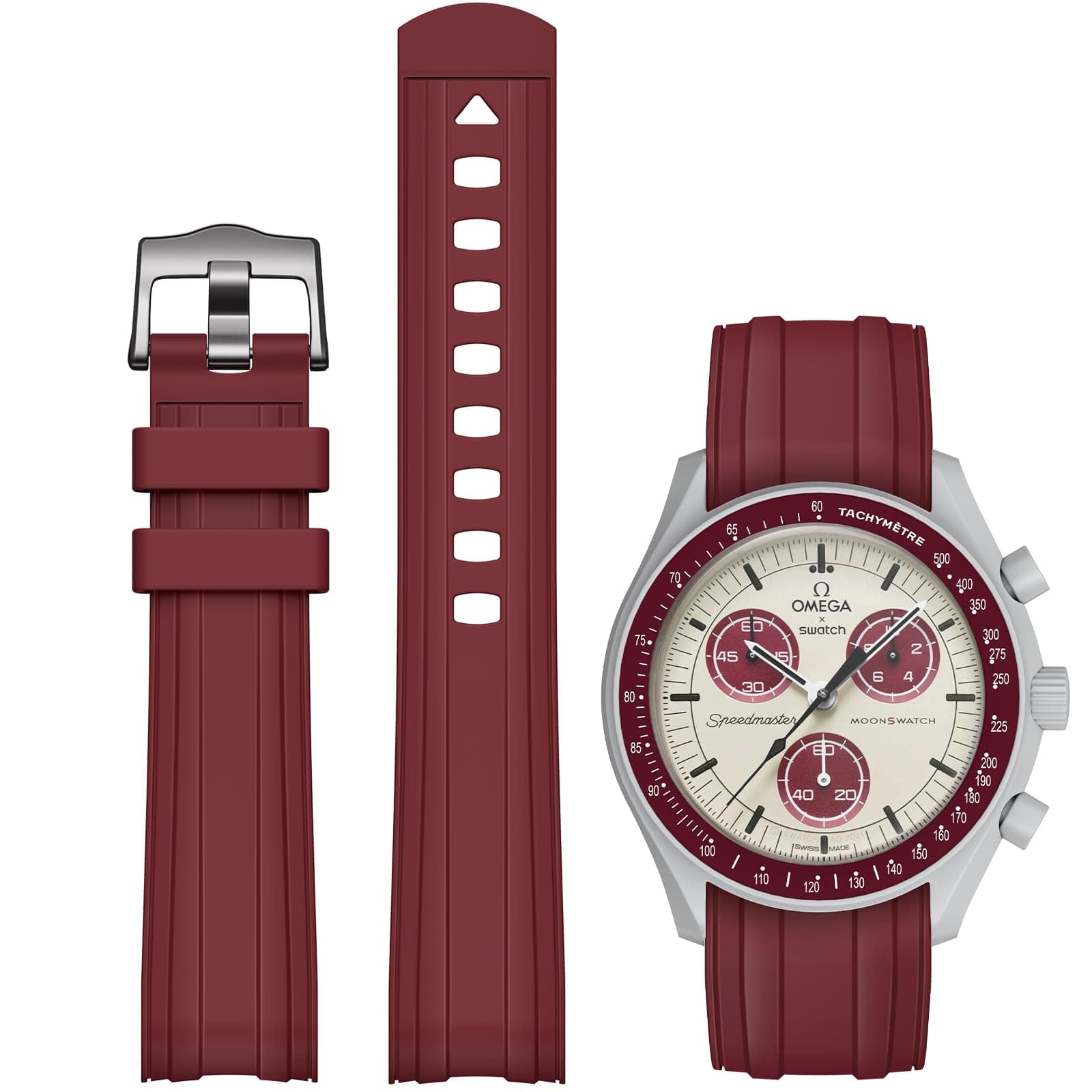 Strap for Omega x Swatch MoonSwatch Watch 20mm,Soft Replacement Rubber Strap for Swatch Omega Moonswatch Speedmaster,Curved No Gap strap for Moonswatch Swatch Men Women