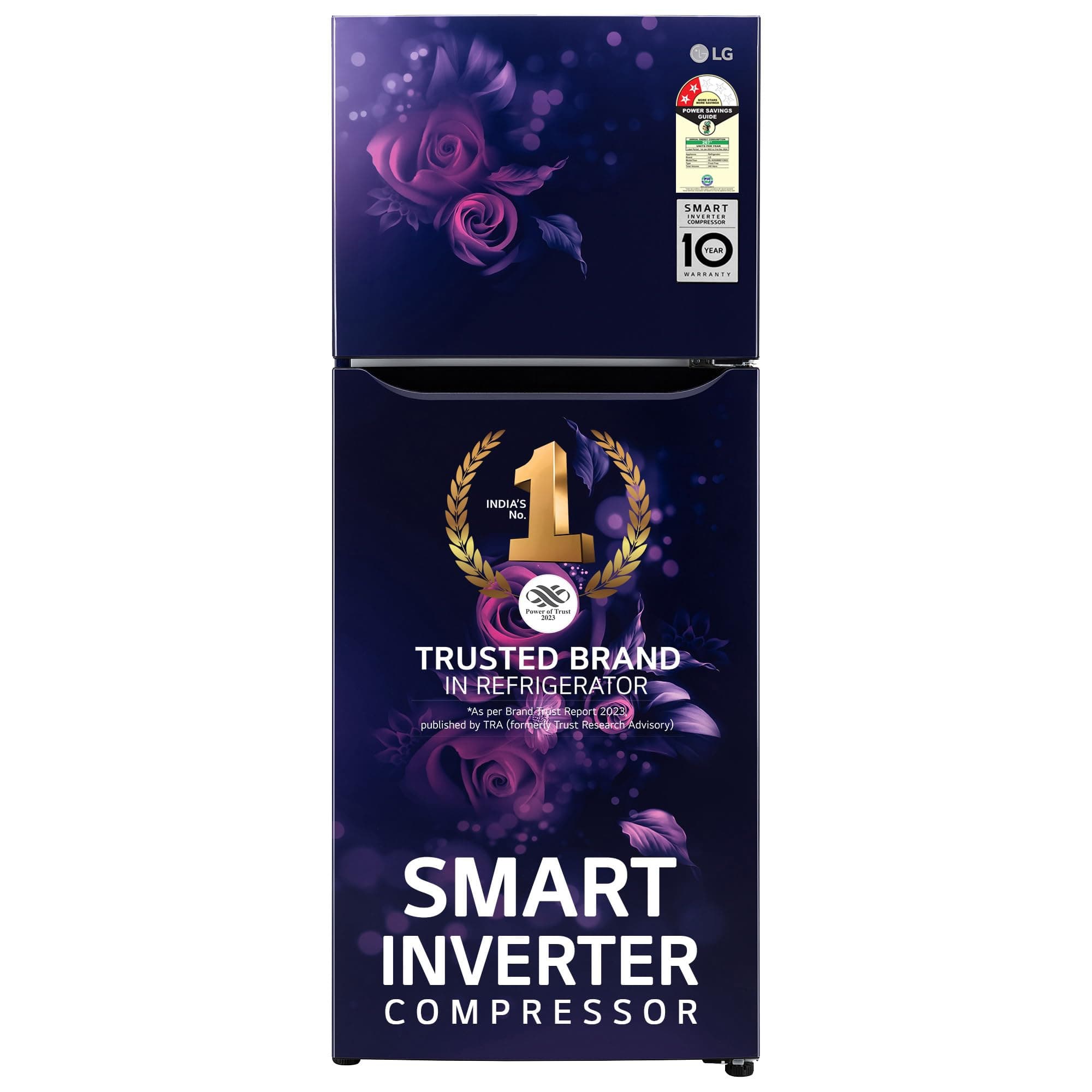 LG 242 L 2 Star Smart Inverter Frost-Free Double Door Refrigerator Appliance (2023 Model, GL-N292BBEY, Blue Euphoria, Smart Connect)