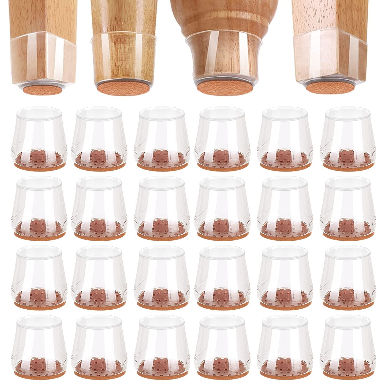 36Pack Silicone Chair Leg Floor Protectors, for Hardwood Floors, Rubber Chair Feet Caps Covers Pads, Protecting Furniture Table Floors