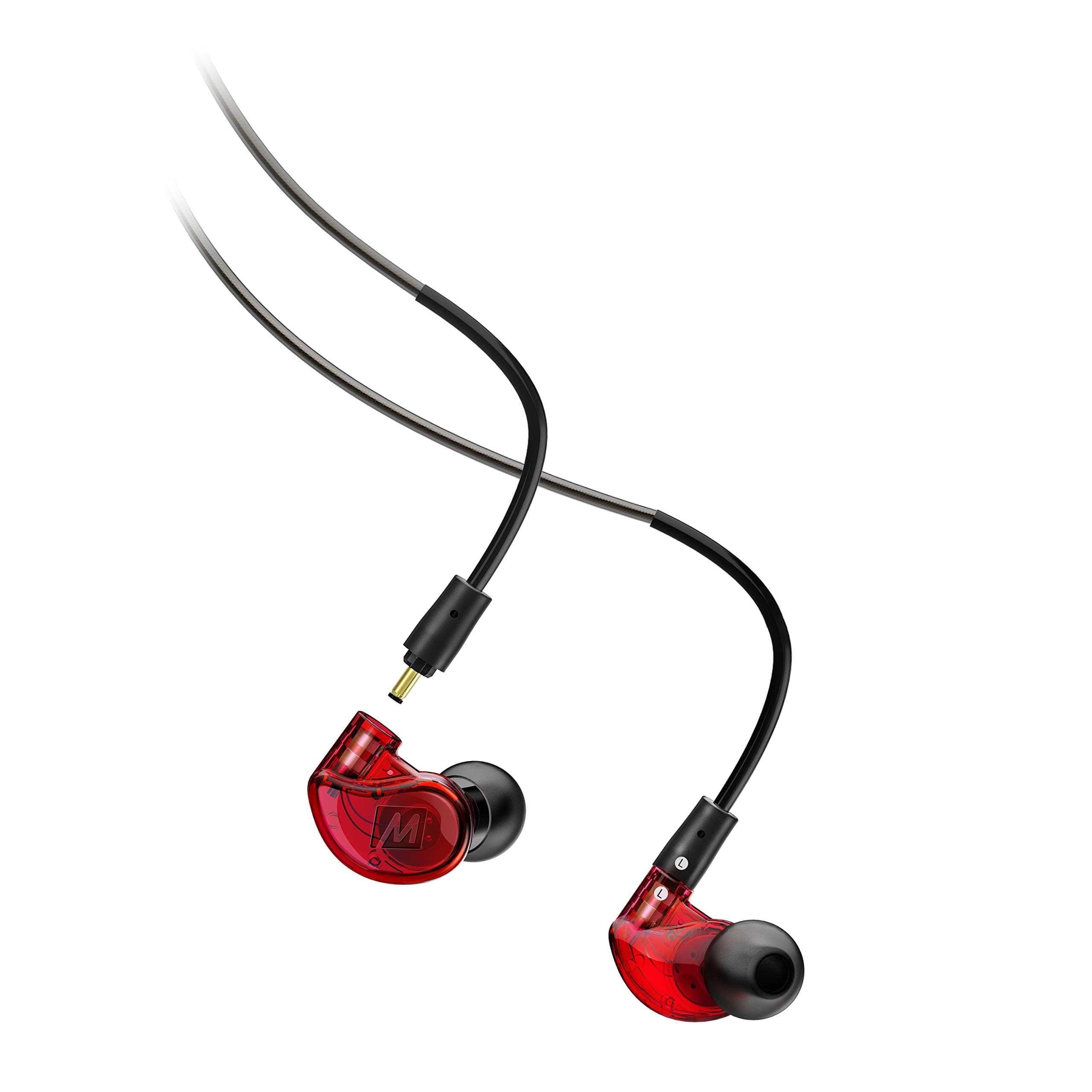 M6 Pro In Ear Monitor Headphones For Musicians, 2Nd Gen Model With Upgraded Sound, Memory Wire Earhooks & Replaceable Cables, Noise Isolating Professional Earbuds, 2 Cords Included (Red)
