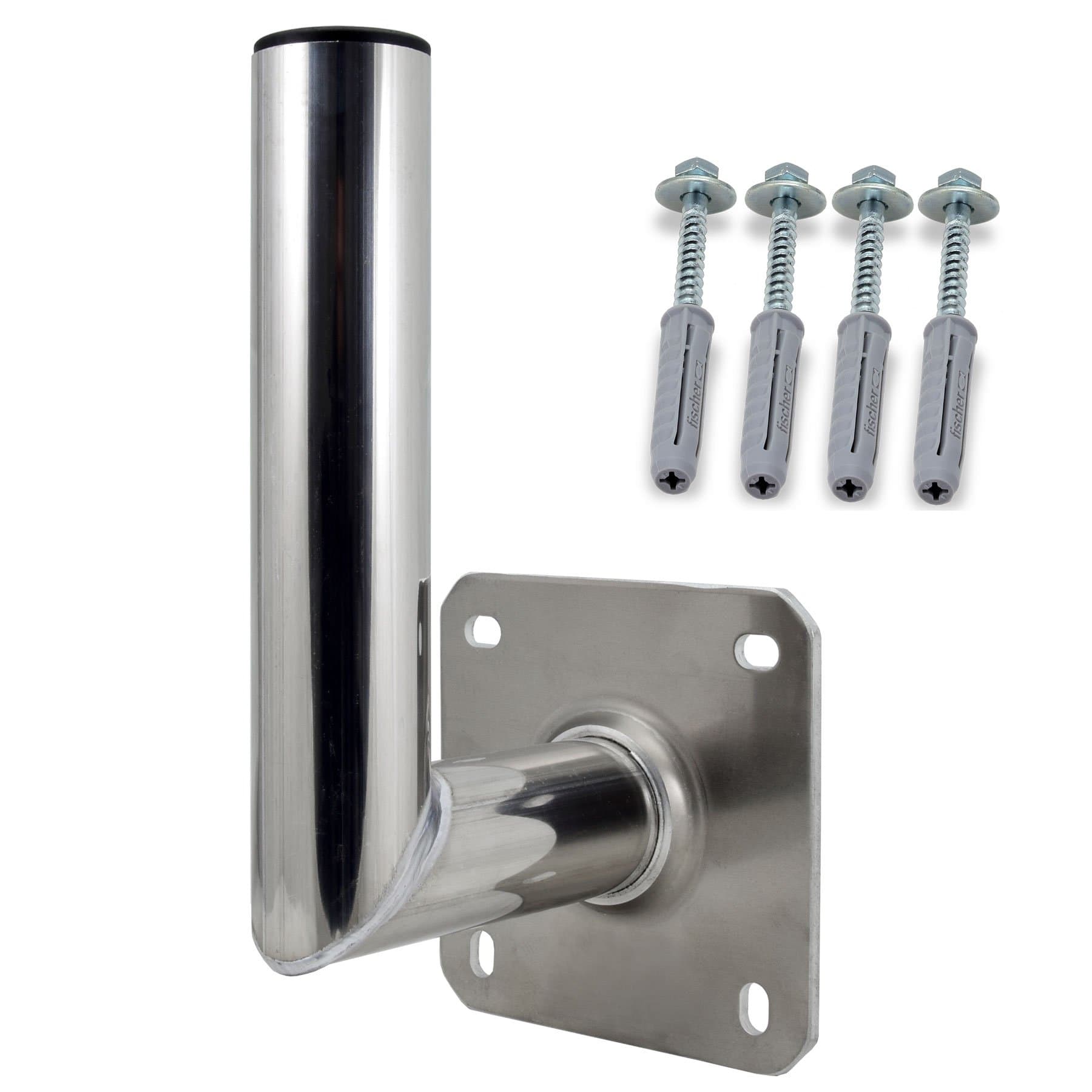 Satix wall mount bracket support 15 cm for satellite antenna dish with Mounting screws Aluminium