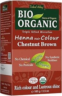 Henna Hair Dye 100% Bio Organic Triple Sifted Microfine Powder (Chestnut Brown)