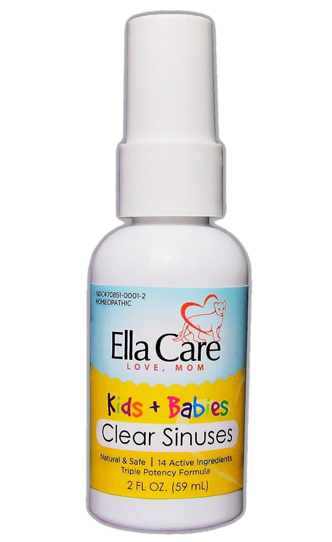 Ella Care Clear Sinuses for Kids & Babies ✮ Your Go-to Natural Remedy for Runny Nose & Congestion ✮ Easy Oral Spray Application of Our Premium Homeopathic Formula
