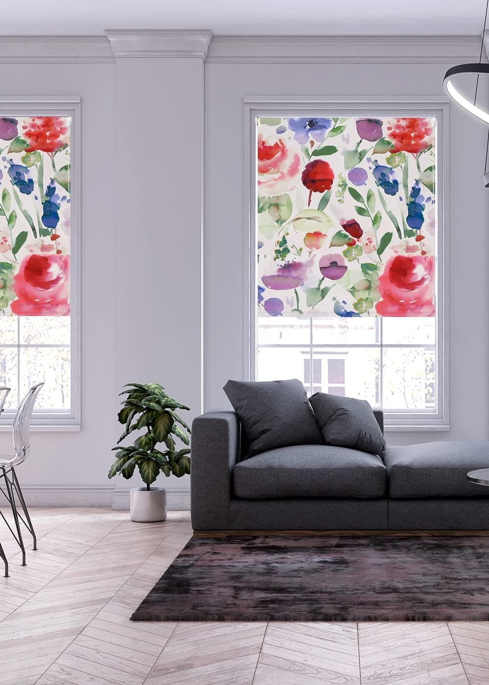 Lister Cartwright Floral Summer Patterned Roller Blinds (120 x 140 cm) | Cut to Size Blackout Blinds for Windows | Bedroom, Bathroom, Kitchen & Door Window Blinds | Easy Fit Child Safety Roller Blinds