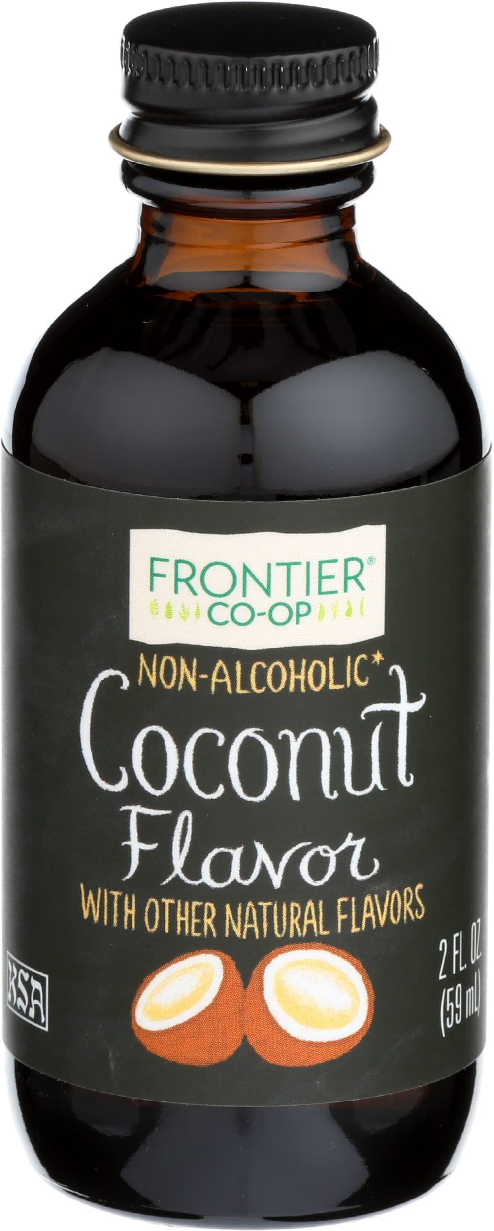 Frontier Co-op Coconut Flavor, 2 Ounce Glass Jar, Non Alcoholic, Add Tropical Twist to Baked Treats, Frostings and Smoothies