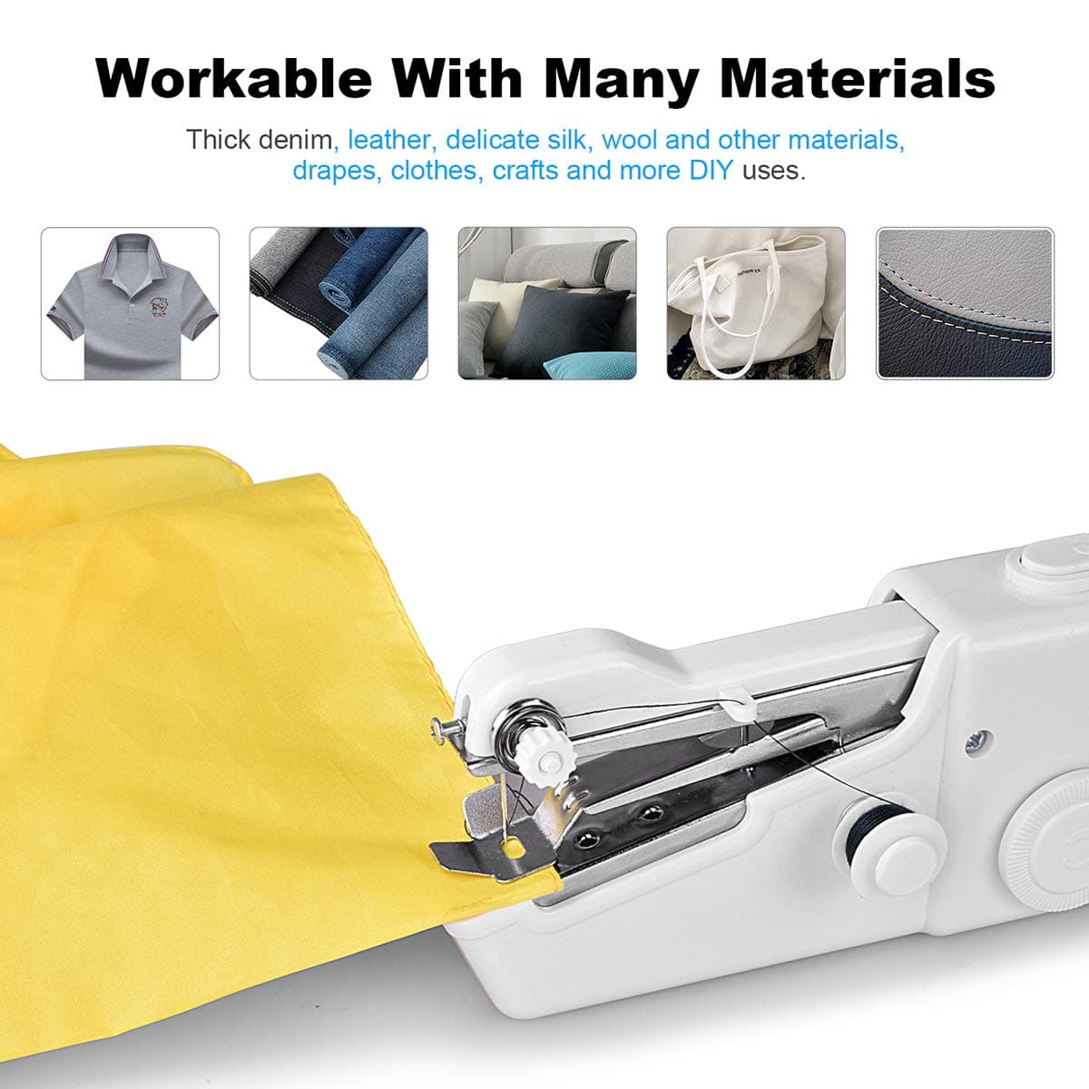 Sewing Machines, Sewing Machine Mini Sewing Machine Handheld Portable for Curtains Clothes Crafts and Home Travel DIY