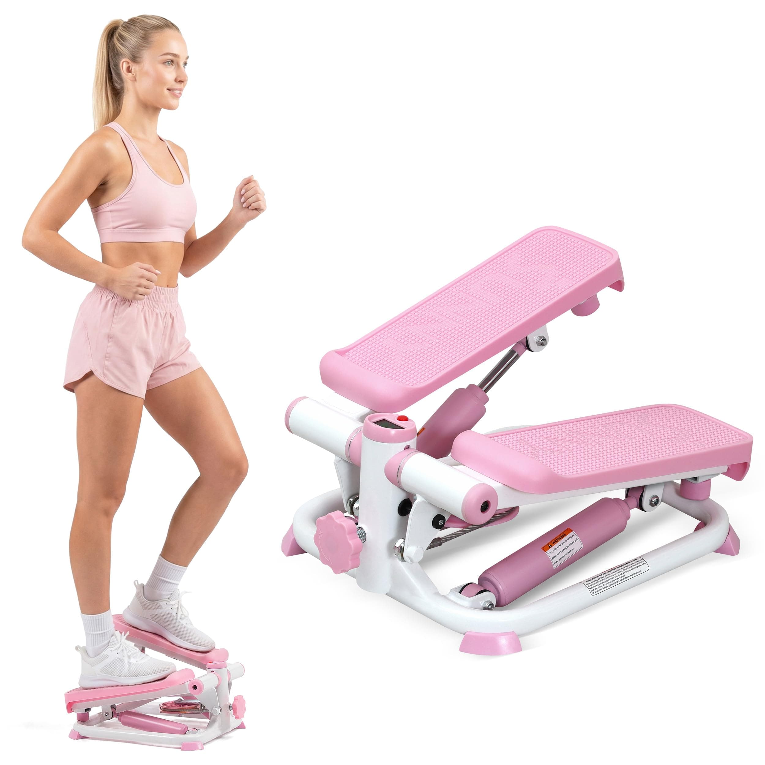 Sunny Health & Fitness Mini Steppers for Exercise at Home, Stair Step Workout Machine, Full Body Cardio Equipment, with Optional Free SunnyFit App Connection and Resistance Band