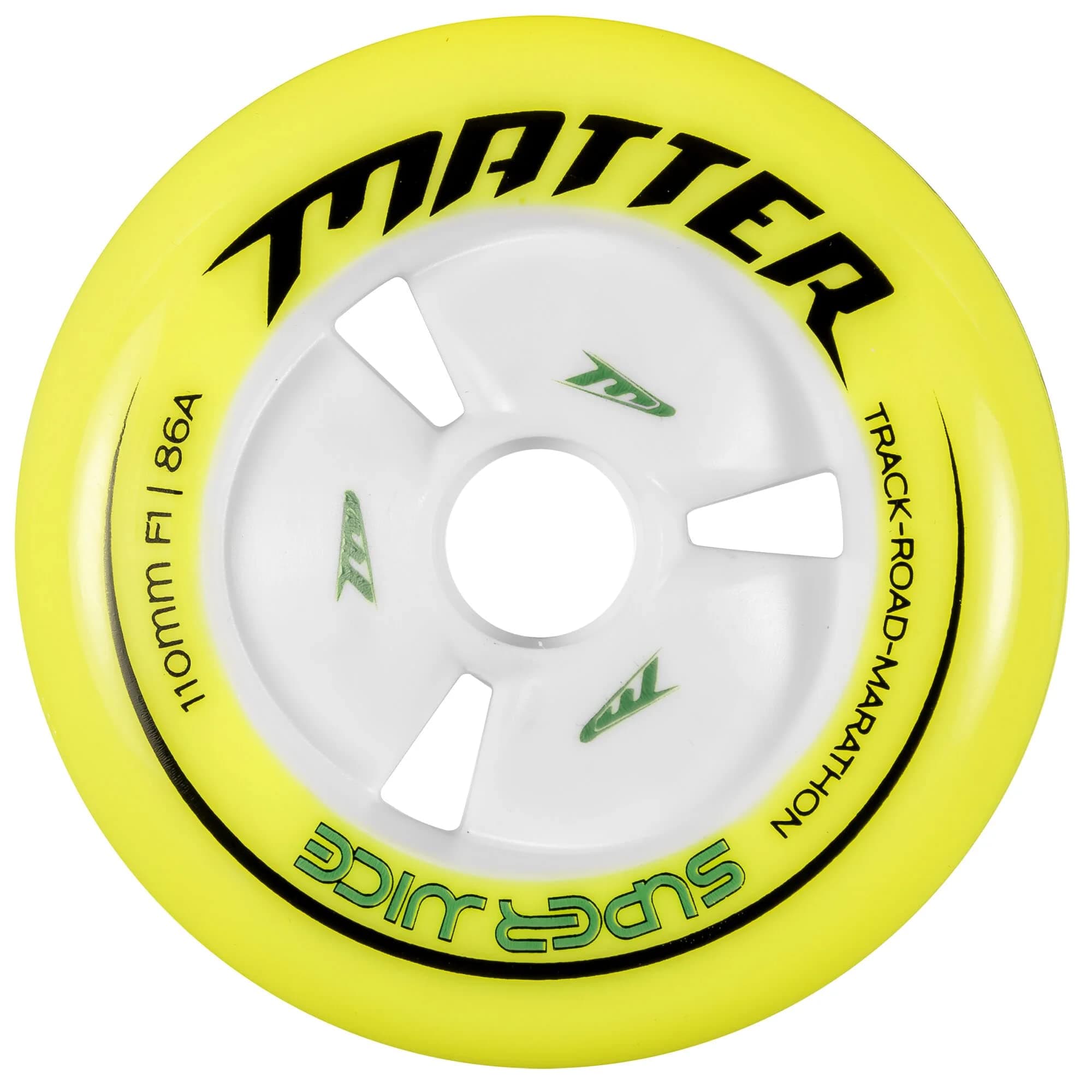 Powerslide Matte Superjuice Wheels, Yellow, 110