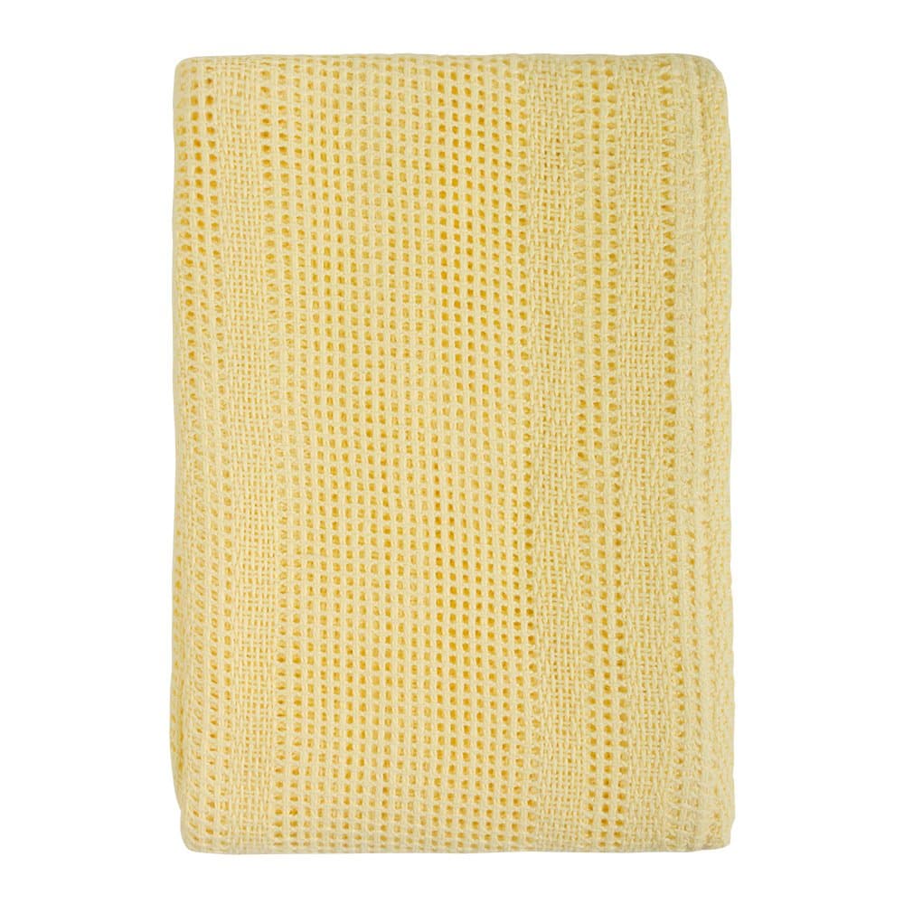 Junior Joy Pram Cotton Cellular Blanket (Lemon)