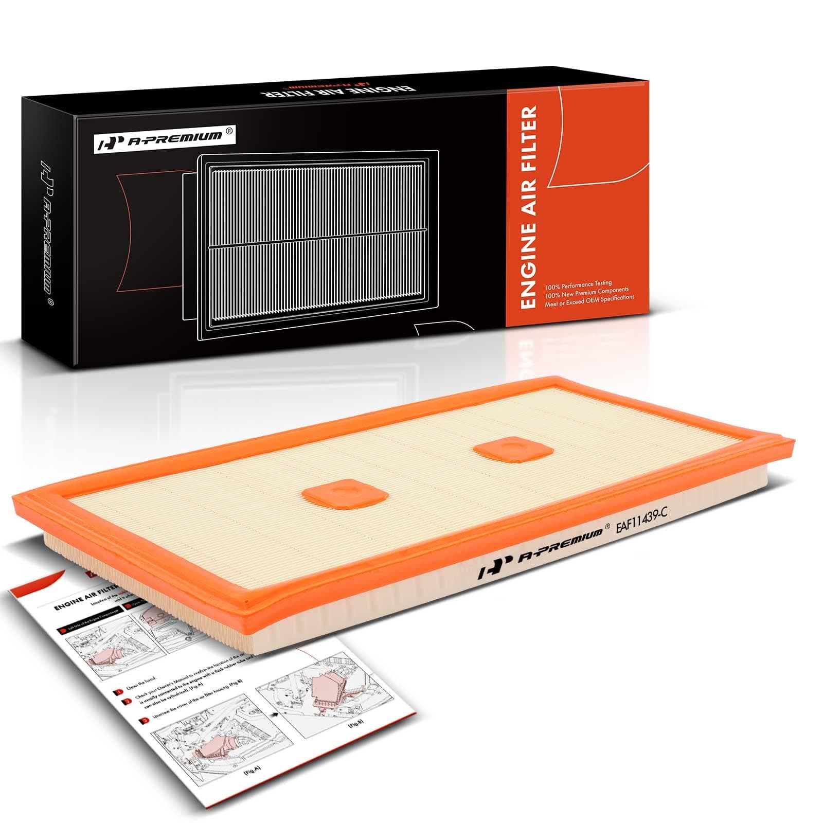 A-Premium Engine Air Filter Compatible with Mercedes-Benz W204 W212 C300, C350, E300, E350, E400, GLE350, GLK350, ML350, R350, 2012-2018, Flexible Panel, Replace# 2760940004