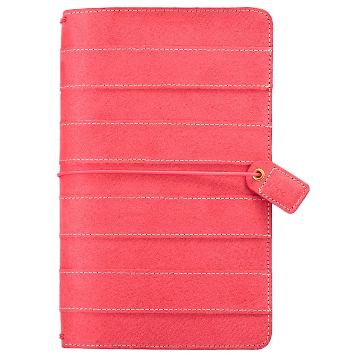 Webster's Pages Travelers Notebook | Functions As A Small Pocket Journal, Travel Diary, Daily Planner, & Life Organizer | Pink Stitched (TN001-PSS)
