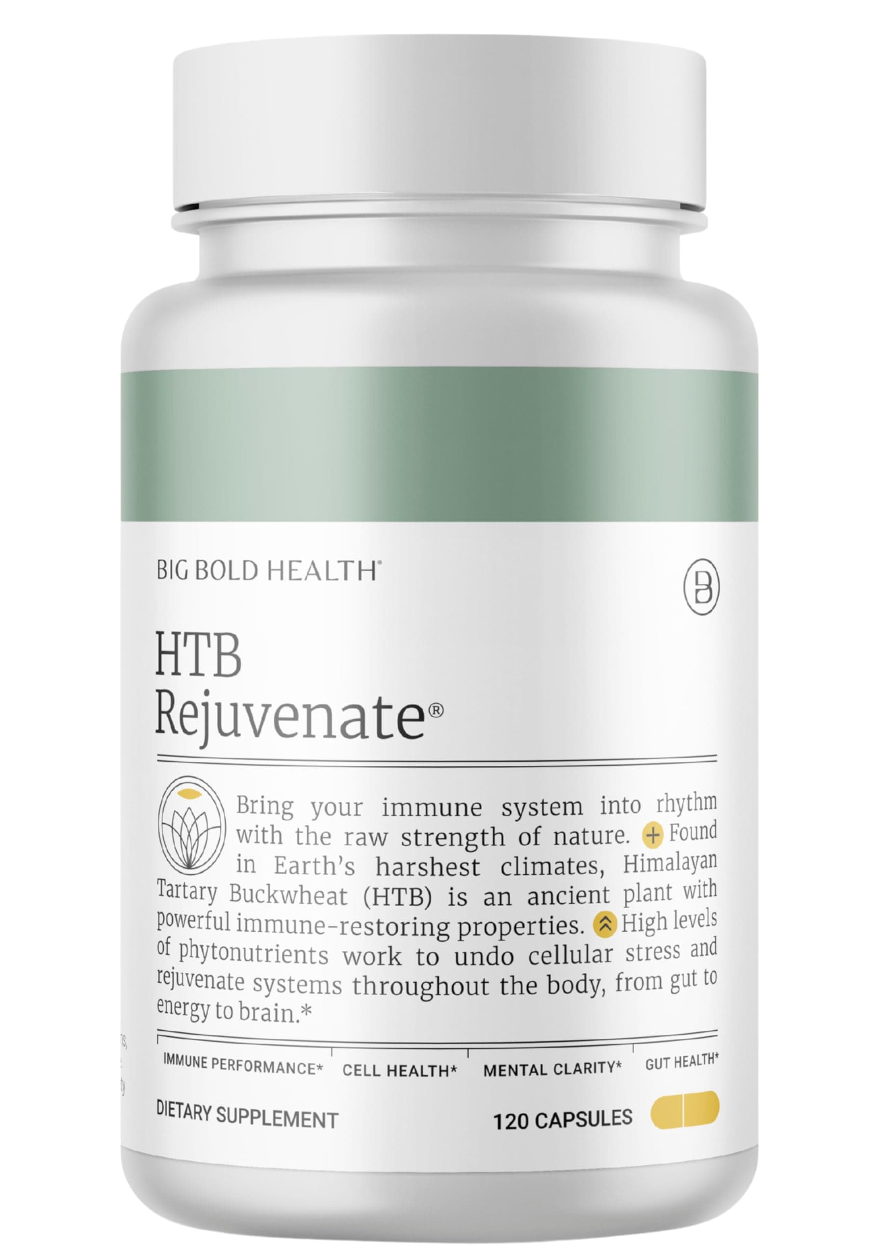 BIG BOLD HEALTH HTB Immune Rejuvenate - Polyphenols Supplement for Immune Support with Himalayan Tartary Buckwheat - Gluten Free, Dairy Free, Non-GMO Formula - 120 Vegetarian Capsules (2 Month Supply)