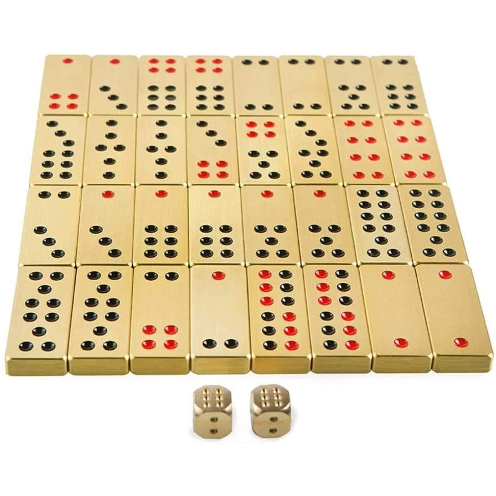 Tiles Chess Pai Gow Pai Gow Brass Household Hand-rubbing Pai Gow Thickening Tian Kau Mahjong Premium 32 Pai Gow,Small