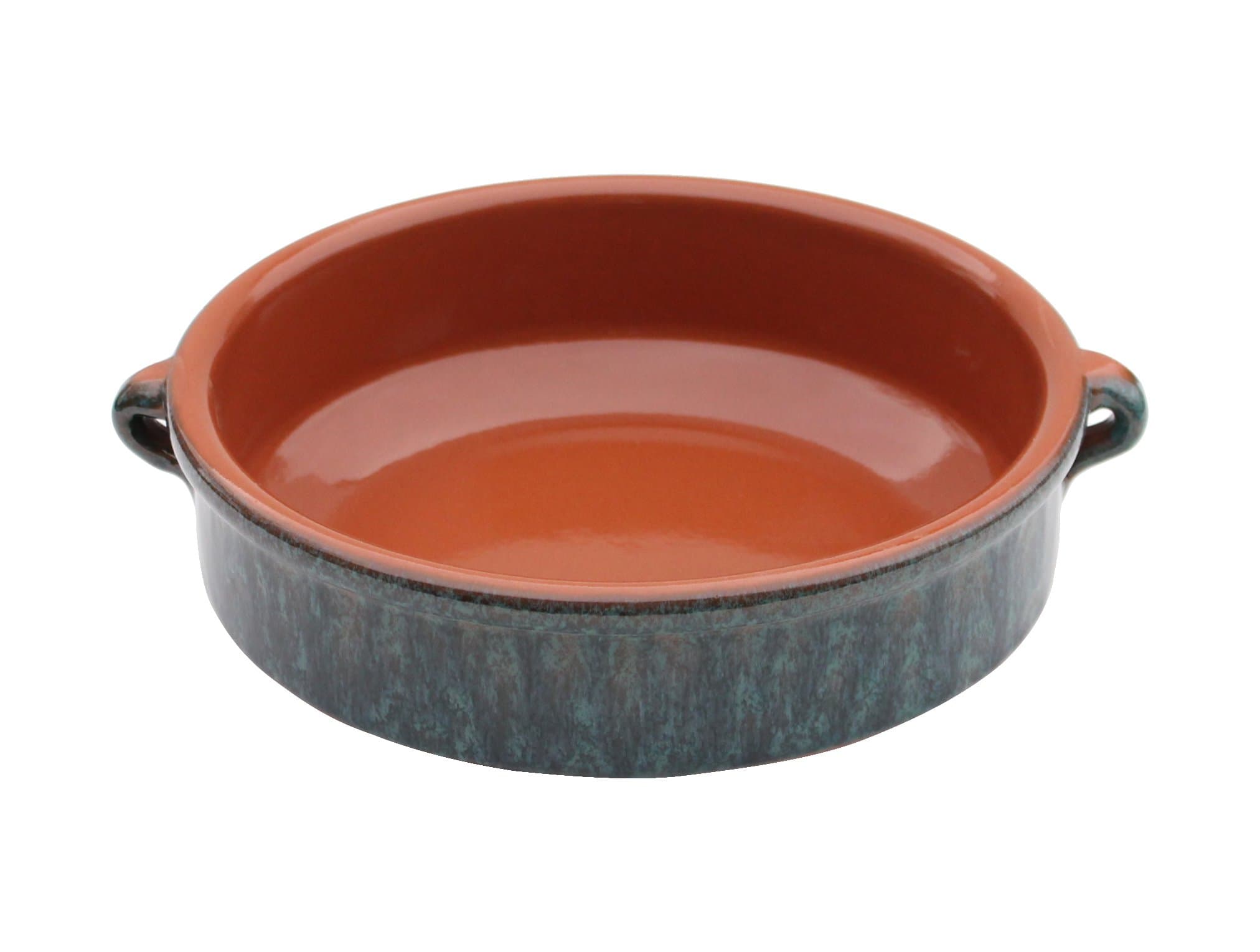 Amazing Cookware 20cm Terracotta Round Dish in 'Peacock Green